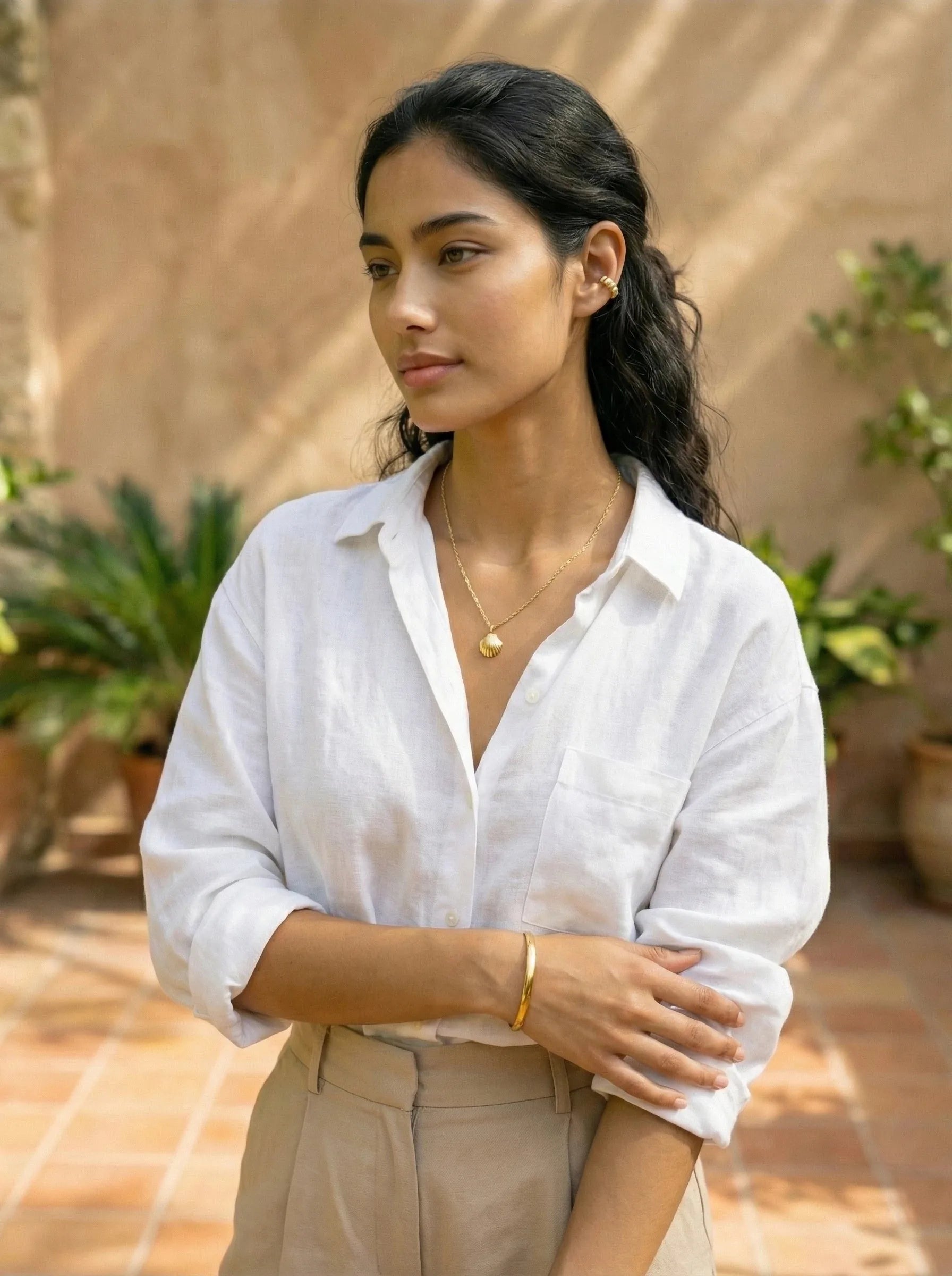 Viele kleine Muscheln Vergoldete Ear-Cuffs - Produktbild 6