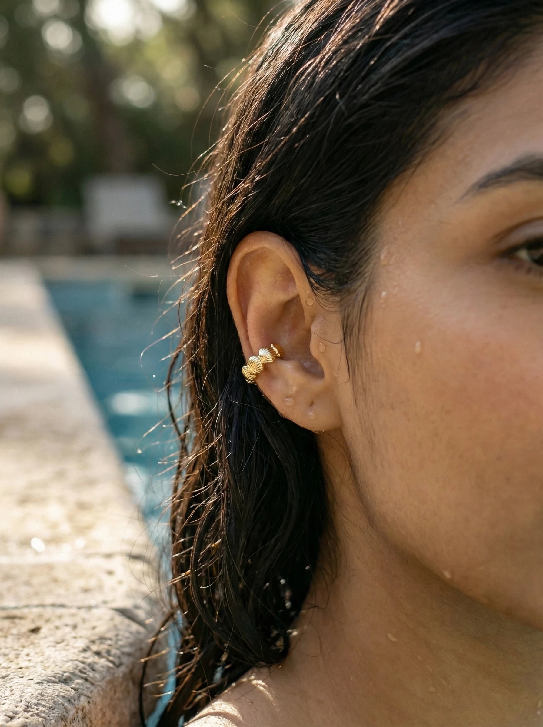 Viele kleine Muscheln Vergoldete Ear-Cuffs - Produktbild 8