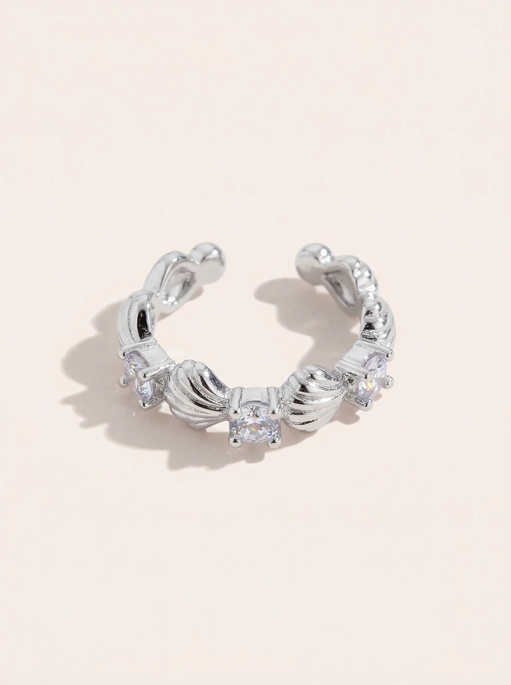 Viele Muscheln mit blauer Zirkonia Vergoldete Ear-Cuffs - Produktbild 9