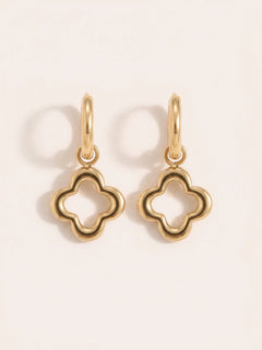 Simple Luckly Flower Edelstahl Ohrringe