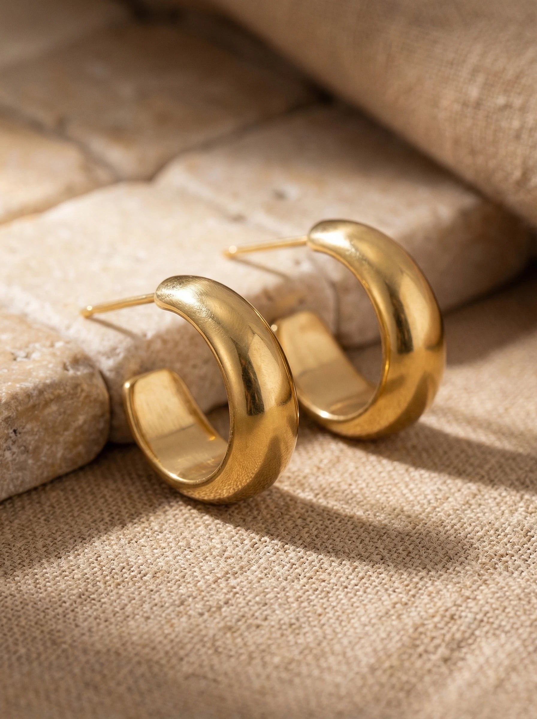 Simple Half Hoop Edelstahl Ohrringe - Produktbild 2