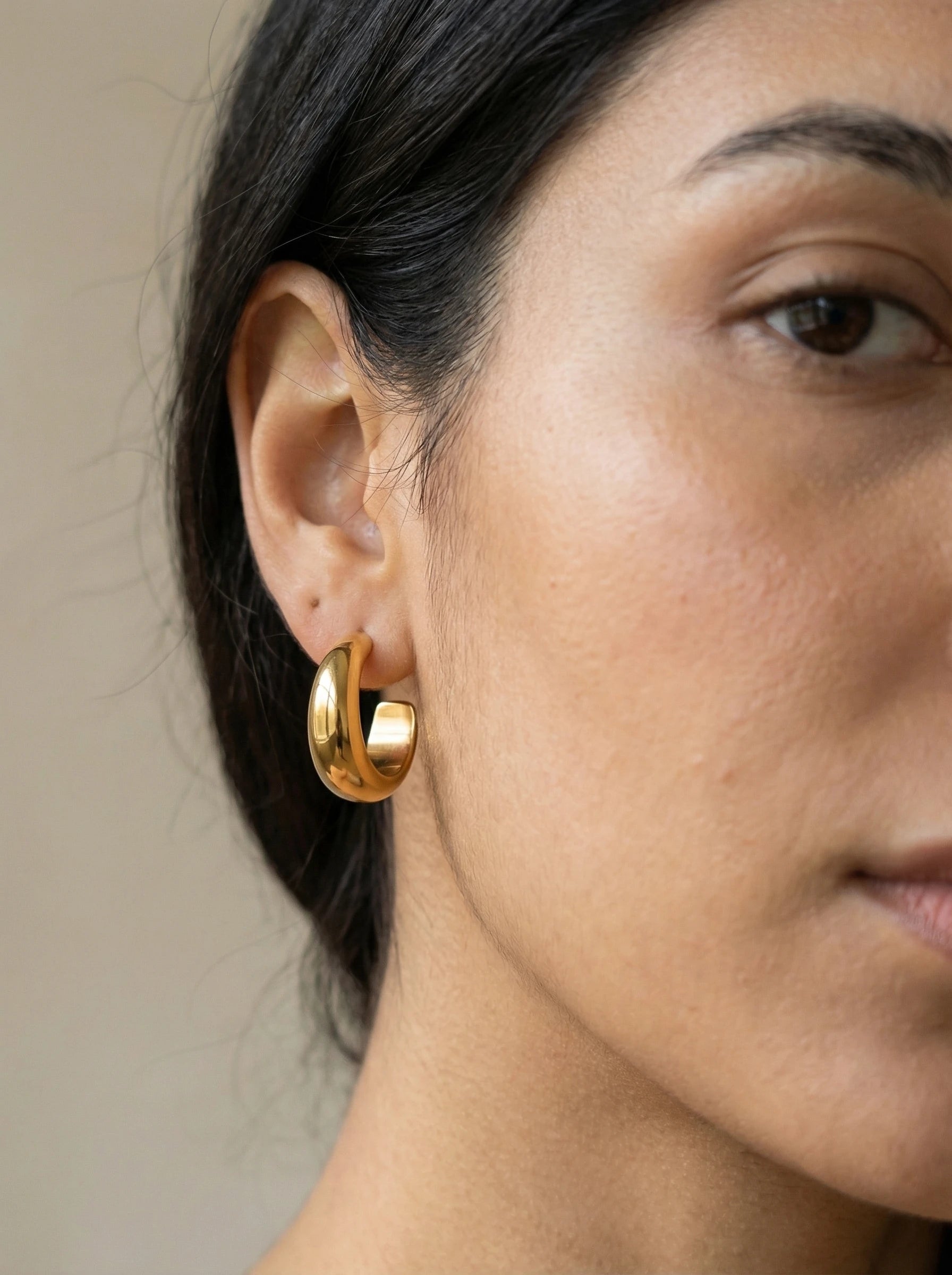 Simple Half Hoop Edelstahl Ohrringe - Produktbild 3