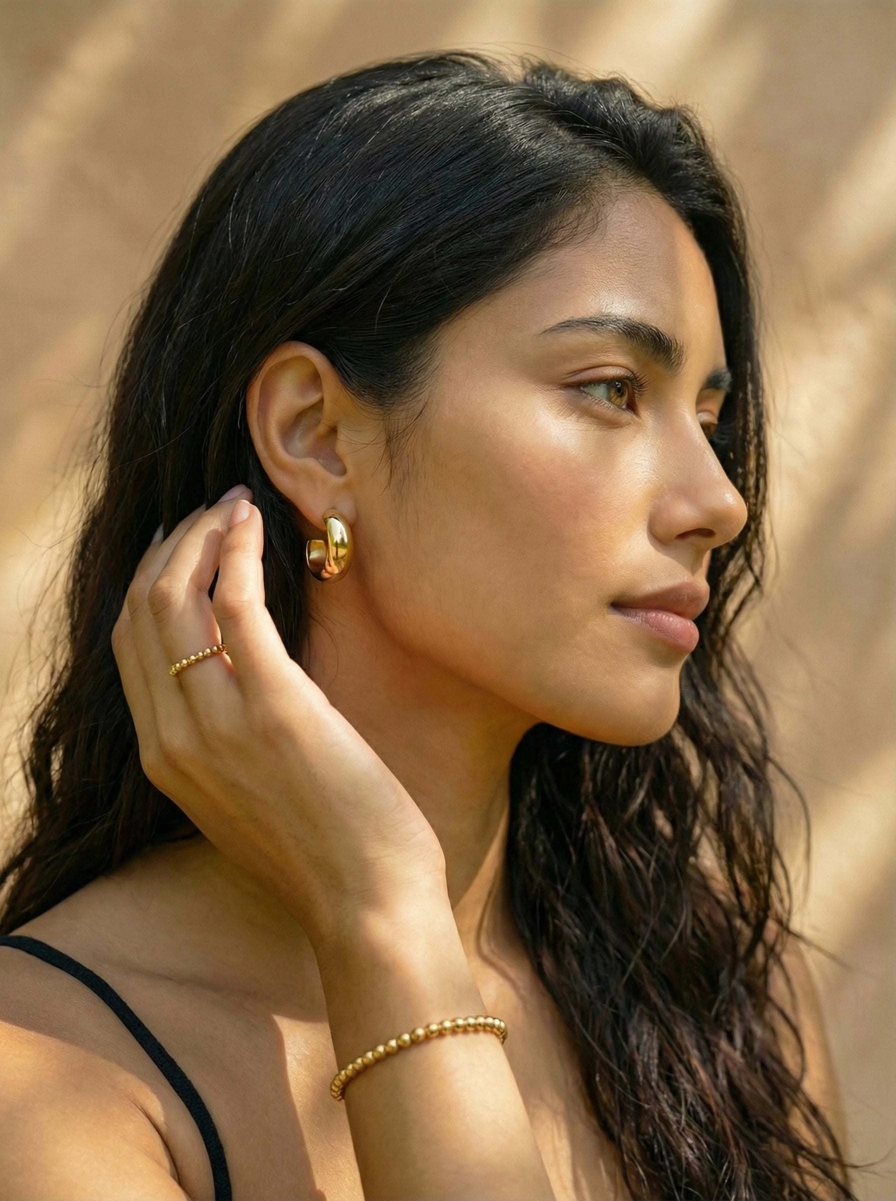 Simple Half Hoop Edelstahl Ohrringe - Produktbild 7