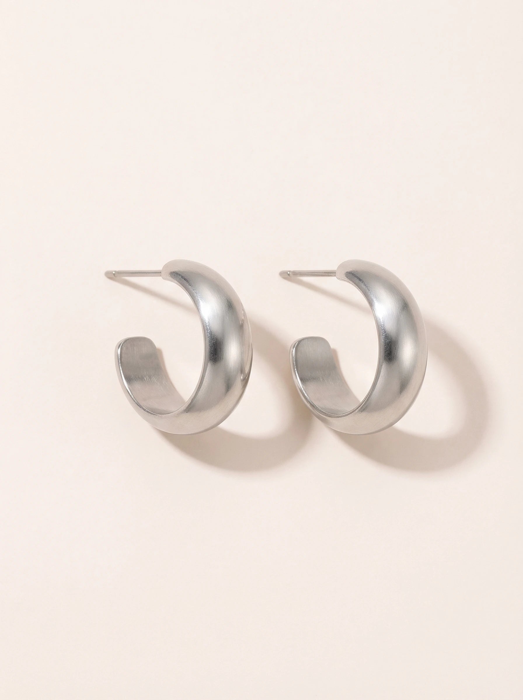 Simple Half Hoop Edelstahl Ohrringe - Produktbild 9