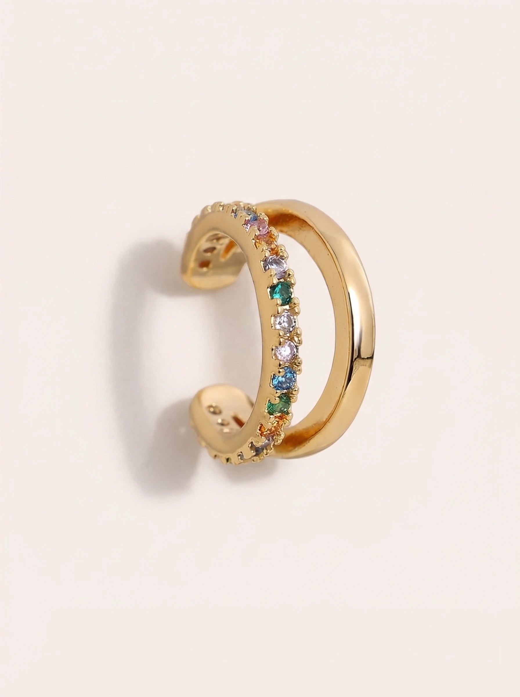 Two Layer Diamonds Vergoldete Ear-Cuffs