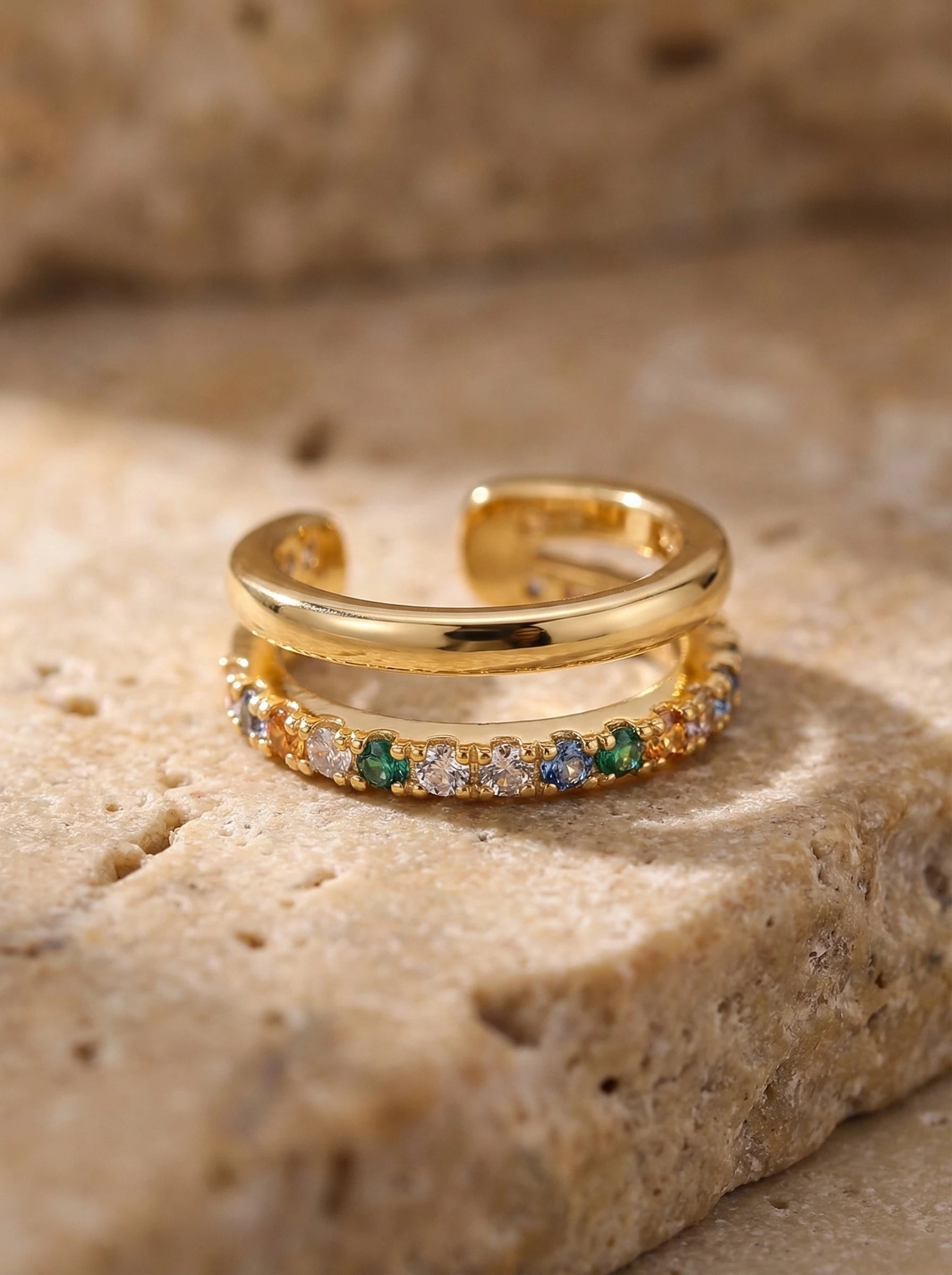 Two Layer Diamonds Vergoldete Ear-Cuffs - Produktbild 2