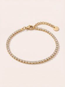 Fine Tennis Edelstahl Armband