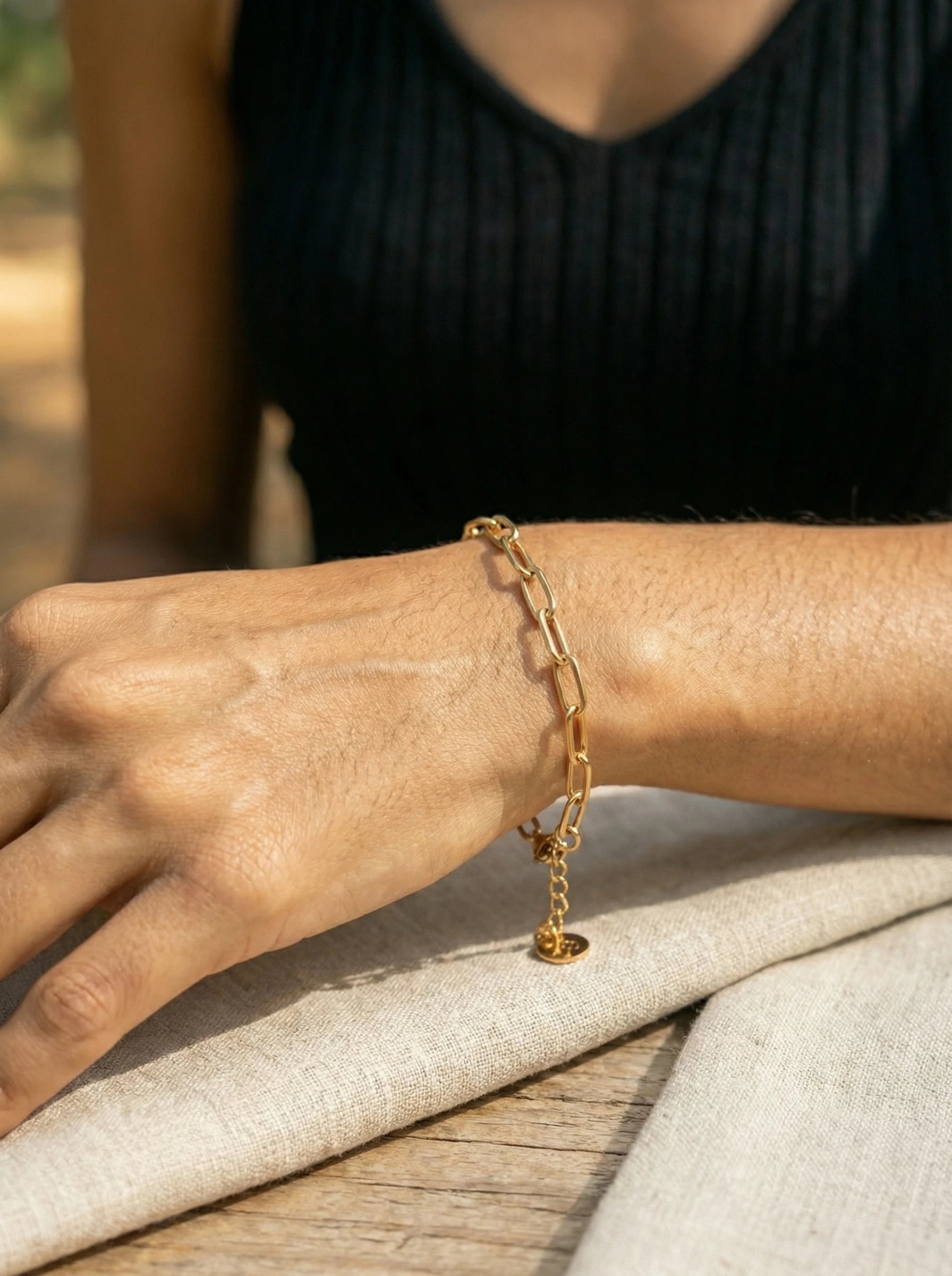 Fine Round Chain Edelstahl Armband - Produktbild 3