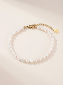 Simple Perlen Edelstahl Armband