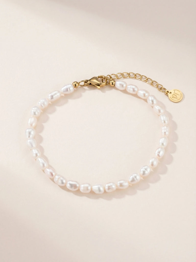 Simple Perlen Edelstahl Armband