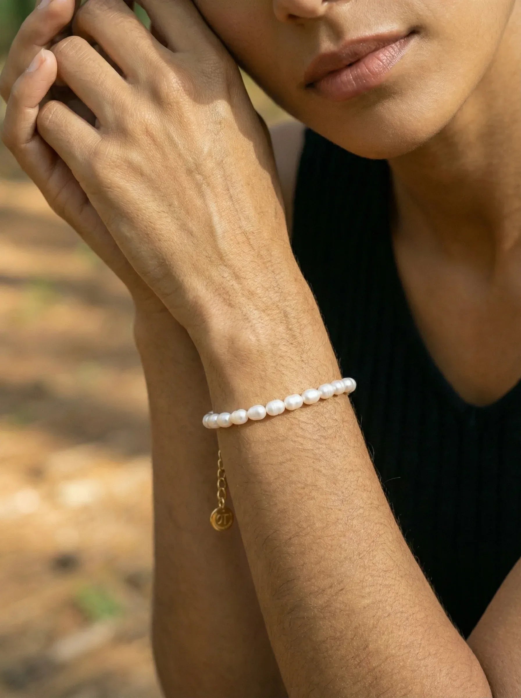 Simple Perlen Edelstahl Armband - Produktbild 3