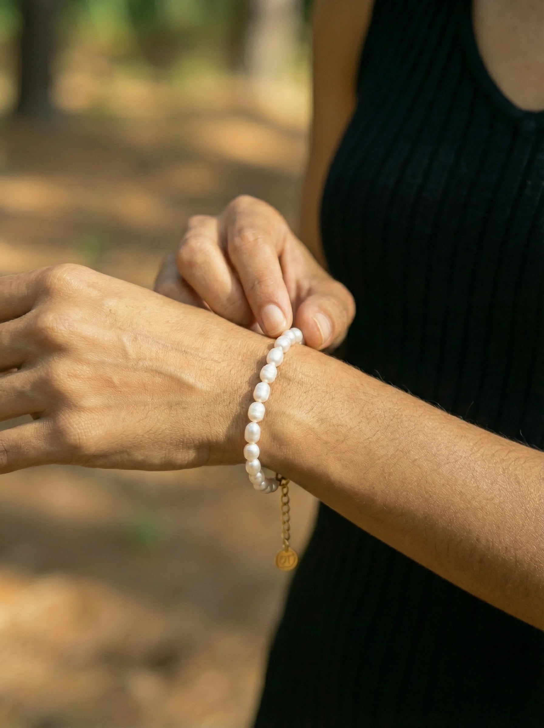 Simple Perlen Edelstahl Armband - Produktbild 5