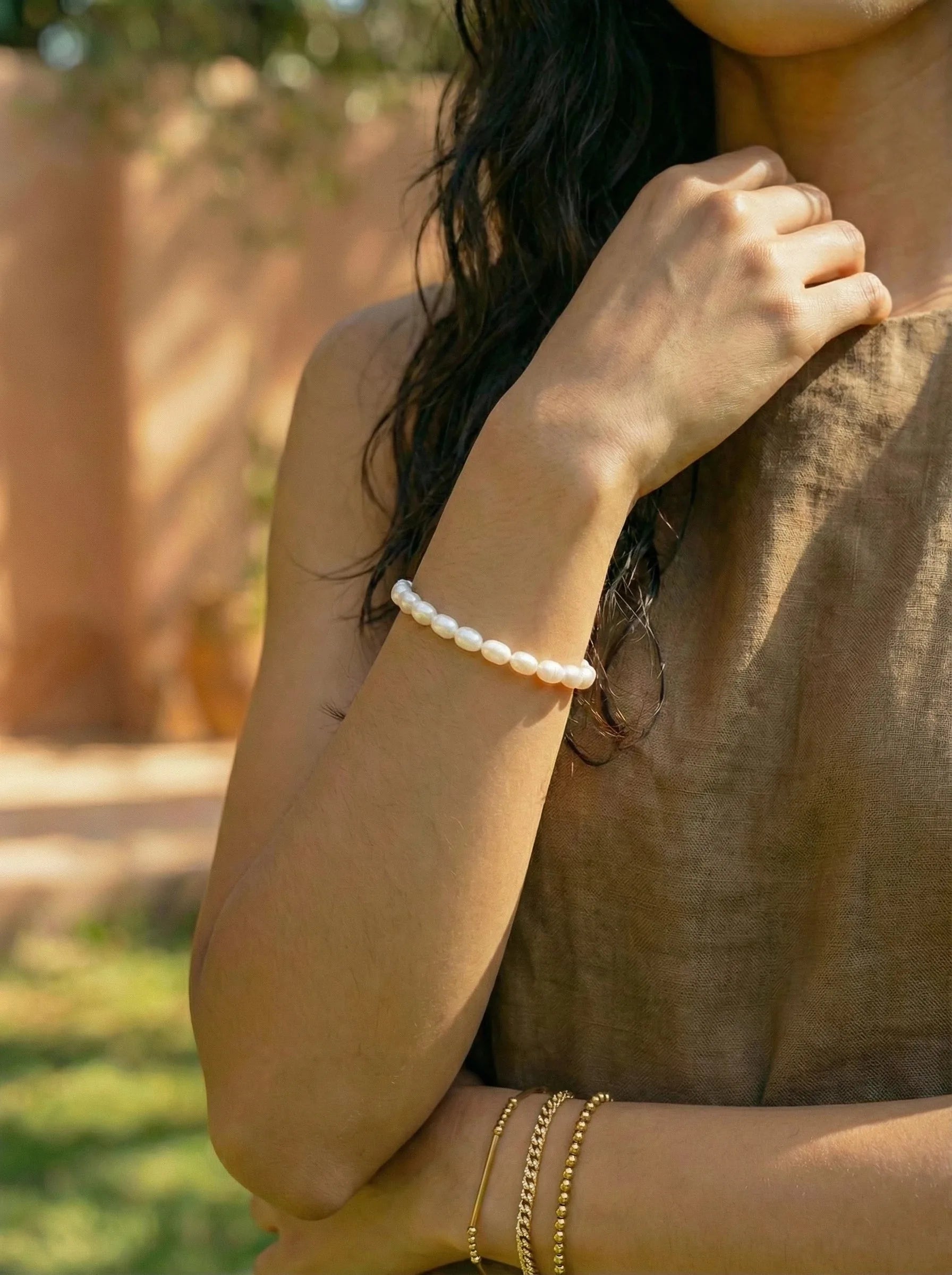 Simple Perlen Edelstahl Armband - Produktbild 6