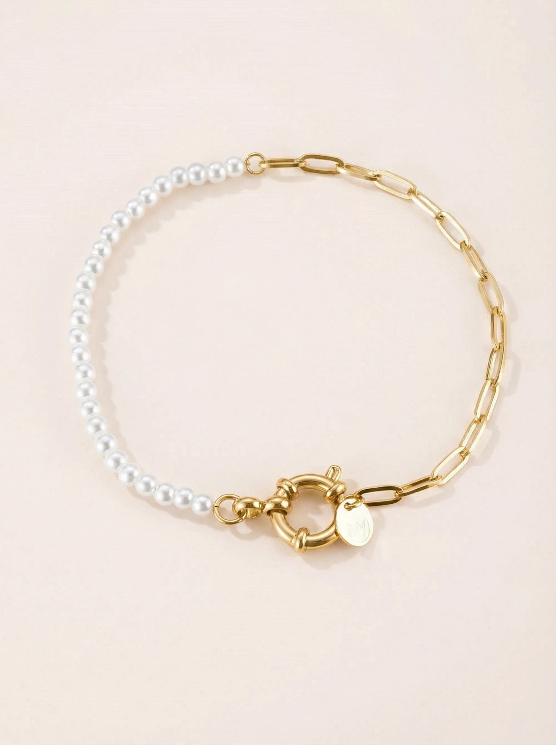 Artificial Pearls Edelstahl Armband