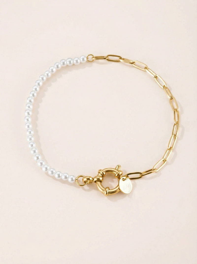 Artificial Pearls Edelstahl Armband