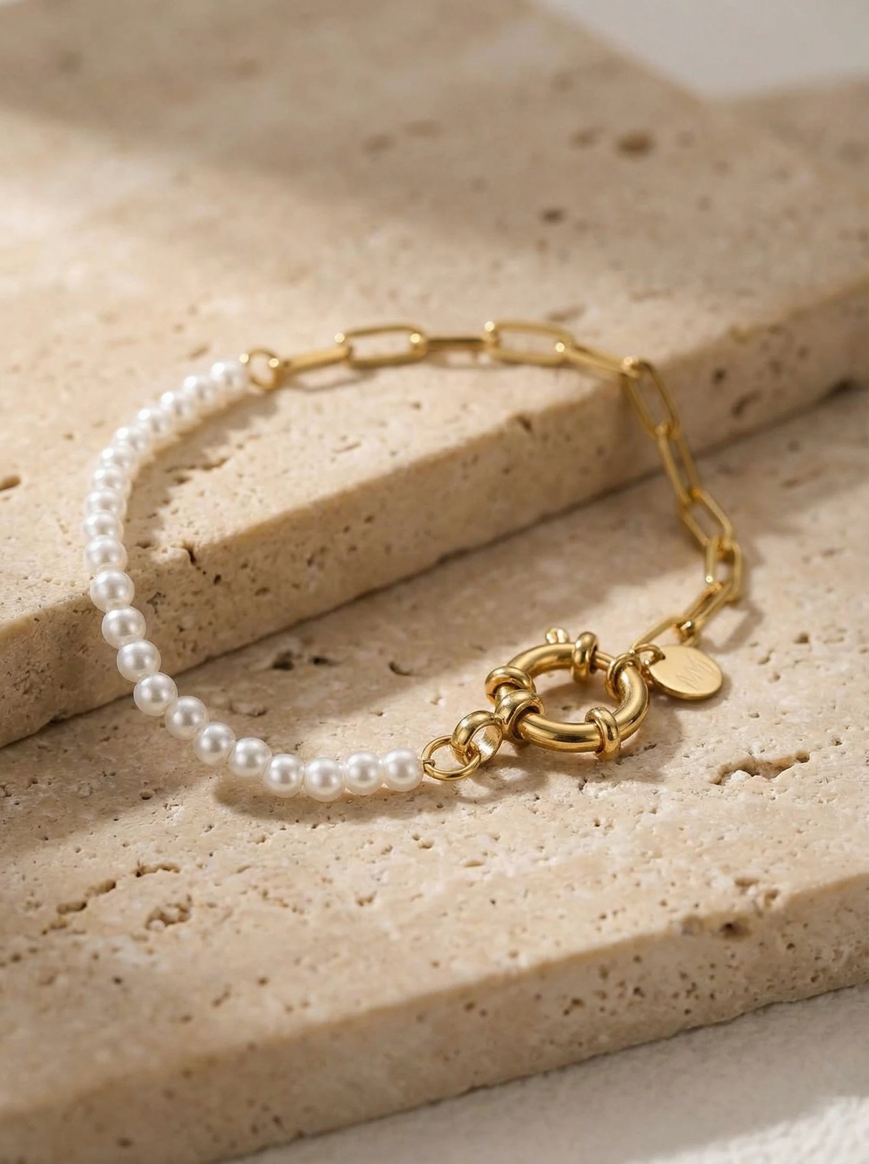 Artificial Pearls Edelstahl Armband - Produktbild 2