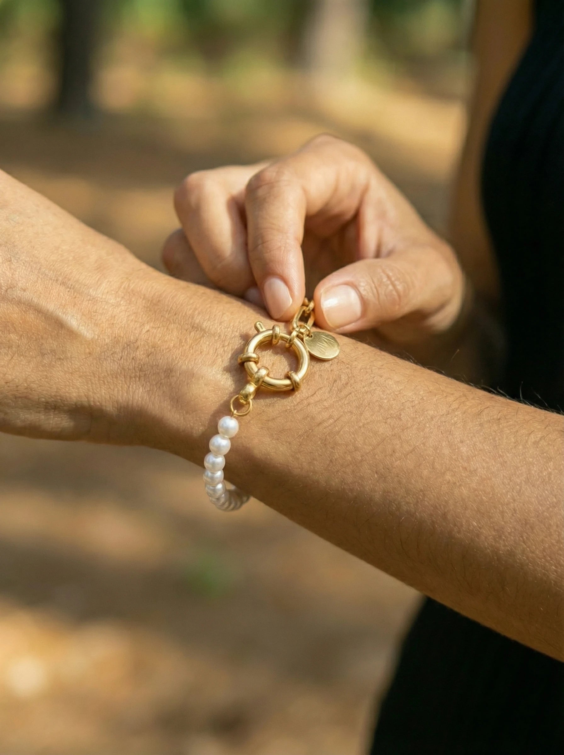 Artificial Pearls Edelstahl Armband - Produktbild 5