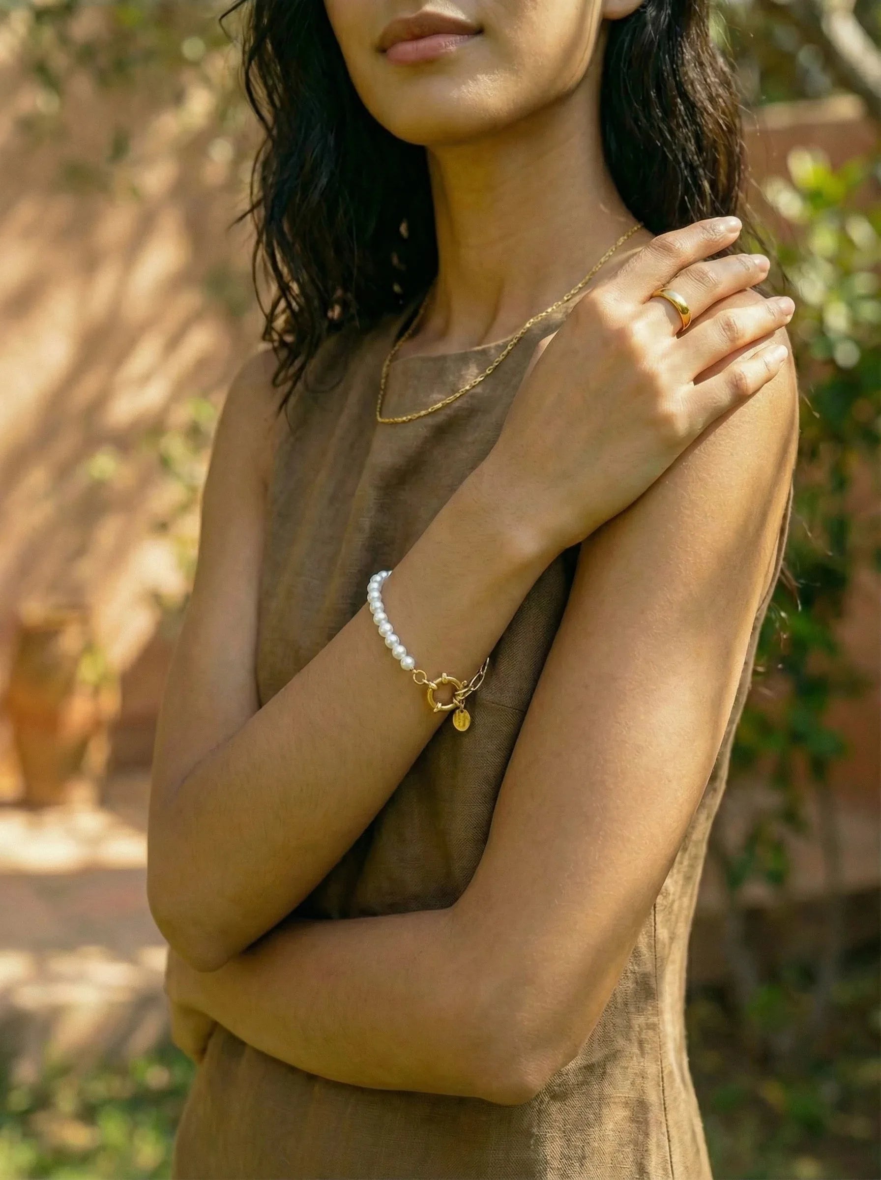 Artificial Pearls Edelstahl Armband - Produktbild 6