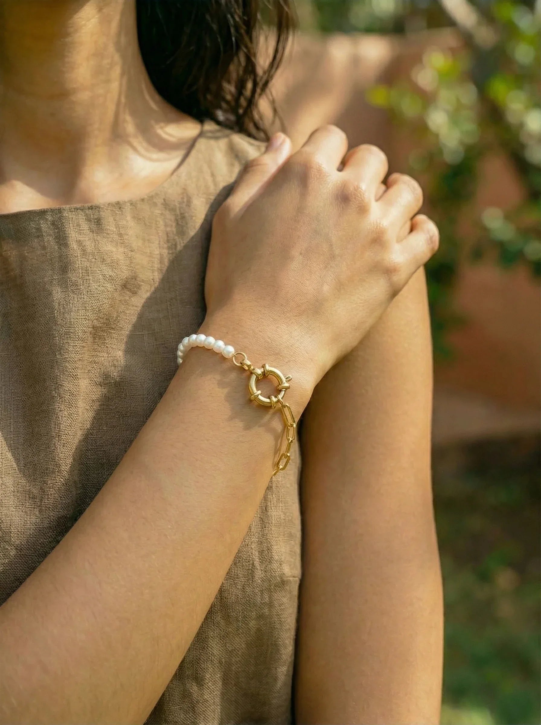 Artificial Pearls Edelstahl Armband - Produktbild 7
