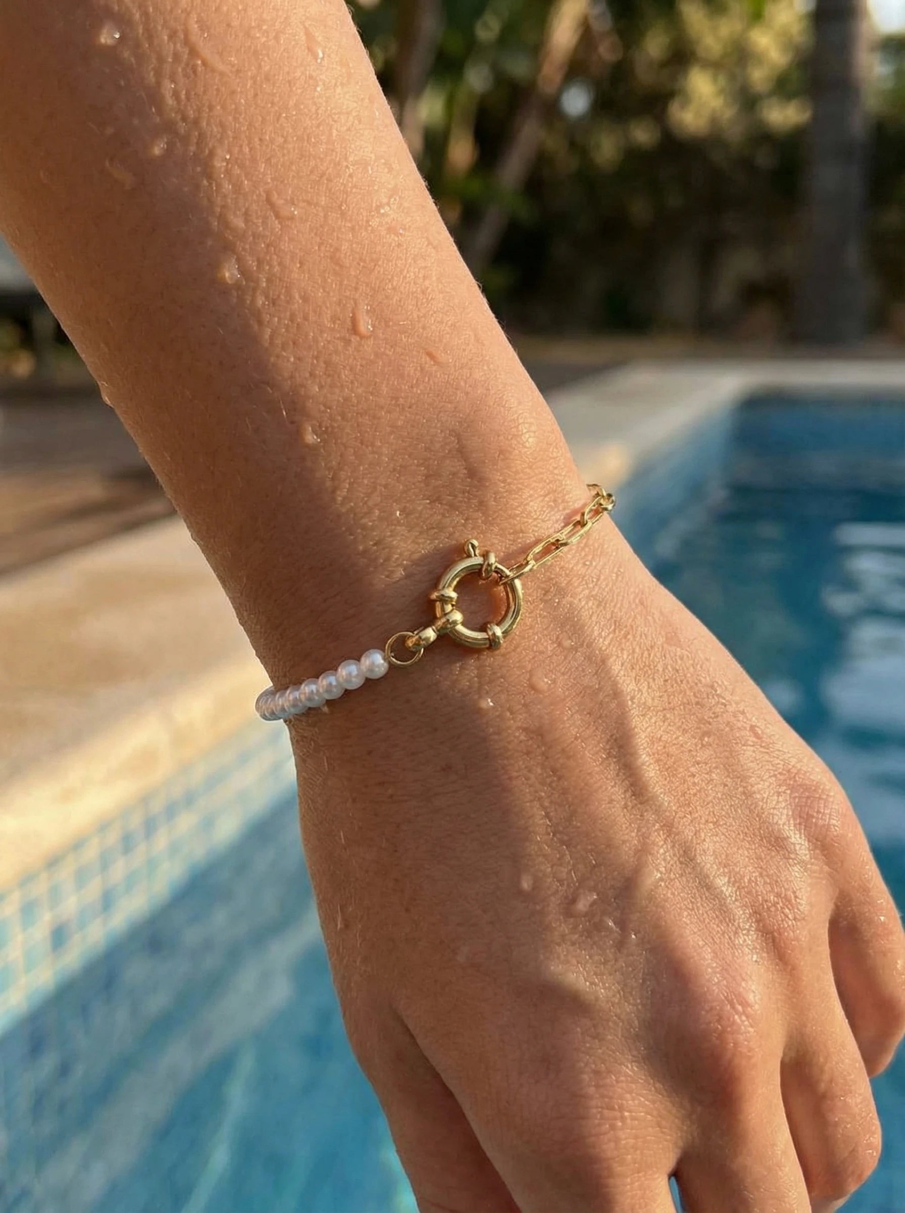 Artificial Pearls Edelstahl Armband - Produktbild 8