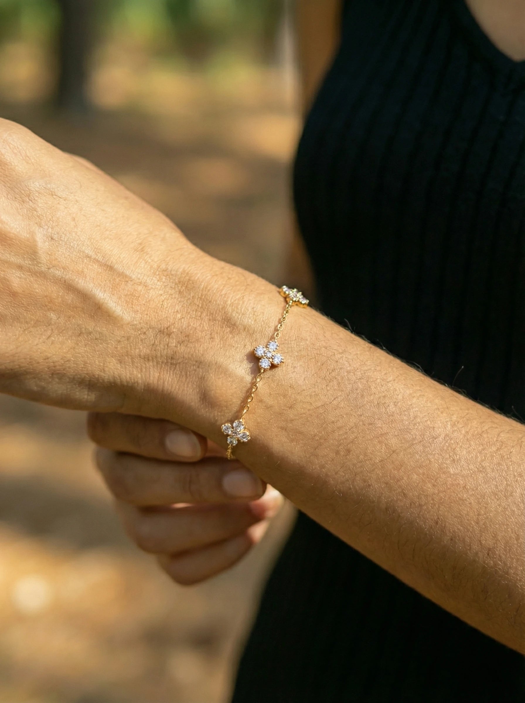 Tiny Lucky Flower Edelstahl Armband - Produktbild 3