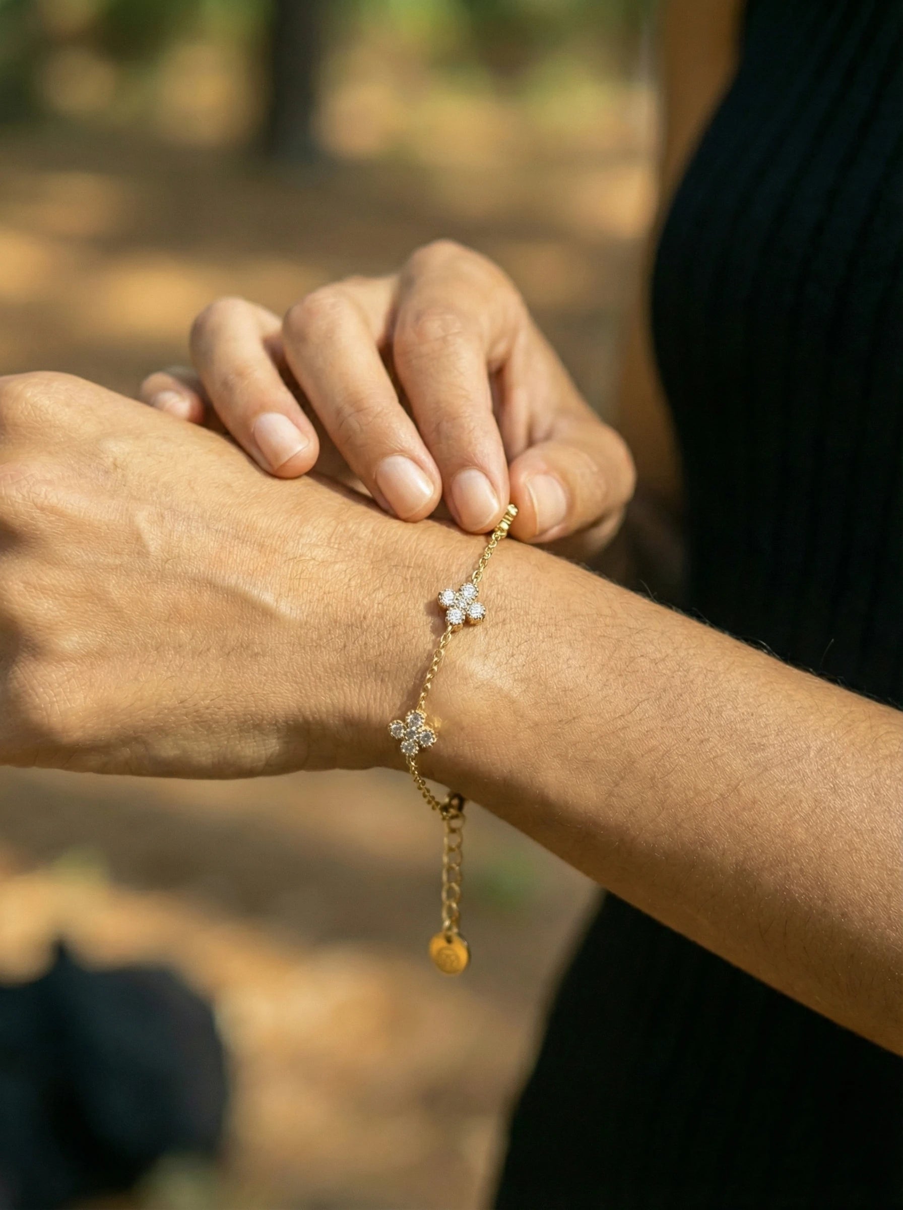 Tiny Lucky Flower Edelstahl Armband - Produktbild 5
