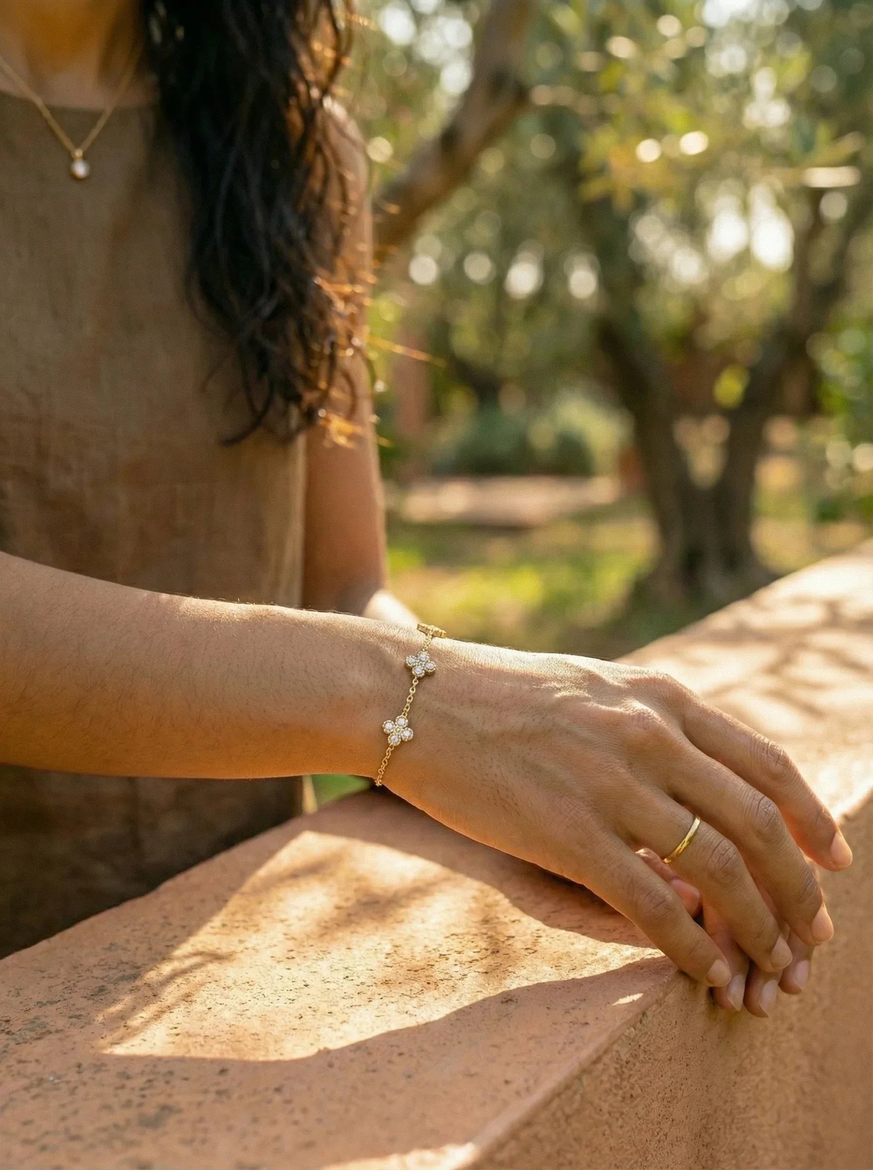 Tiny Lucky Flower Edelstahl Armband - Produktbild 7