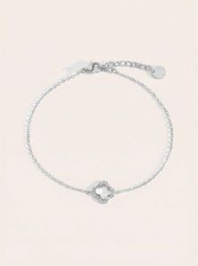 3D Diamond Hollow Lucky Flower Edelstahl Armkette - Produktbild 9
