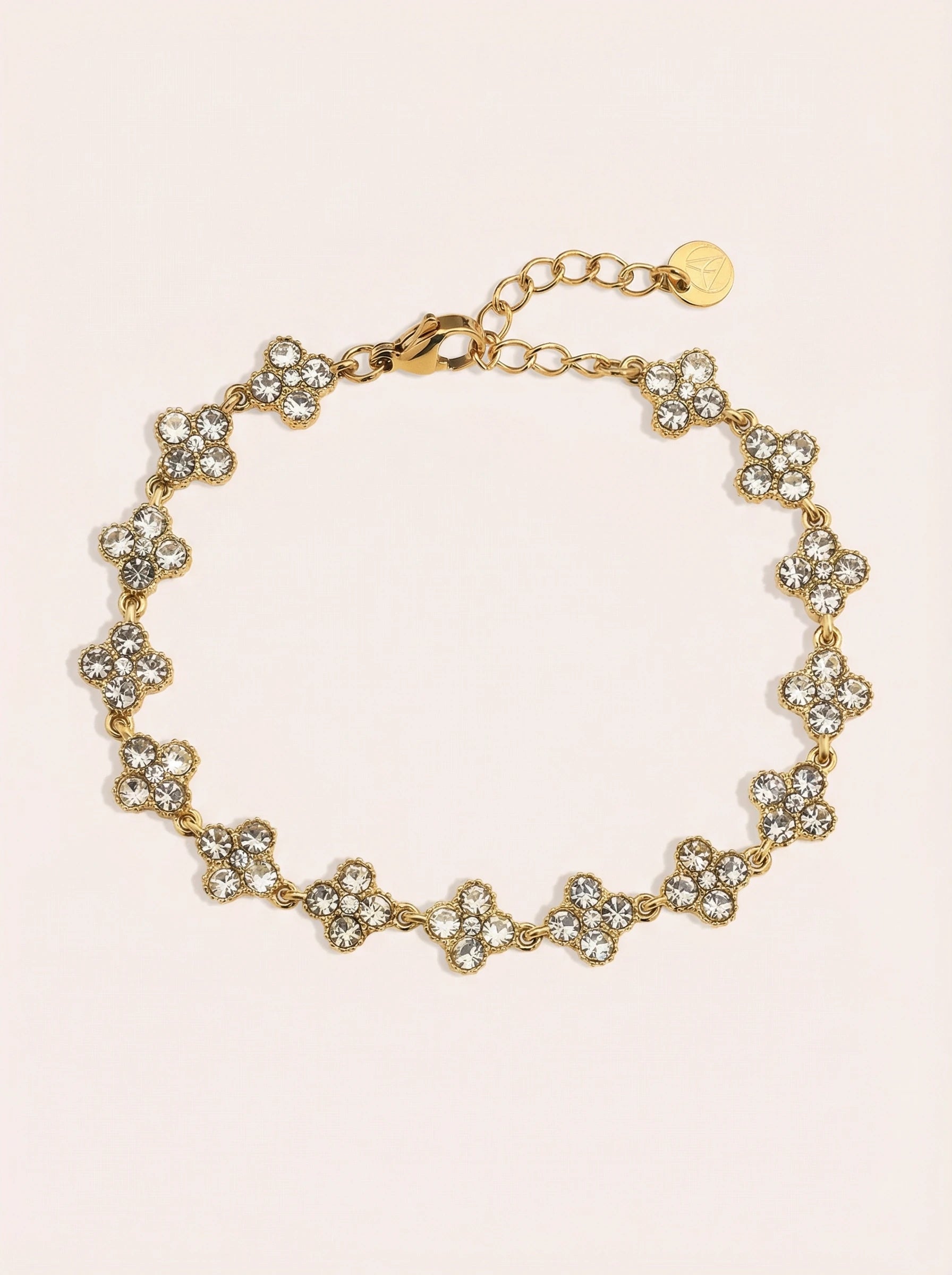 Diamand Lucky Flowers Edelstahl Armband