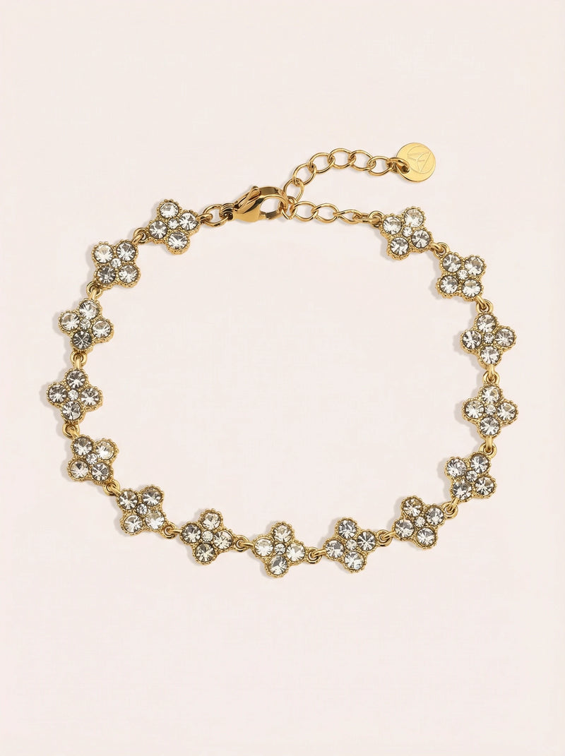 Diamand Lucky Flowers Edelstahl Armband