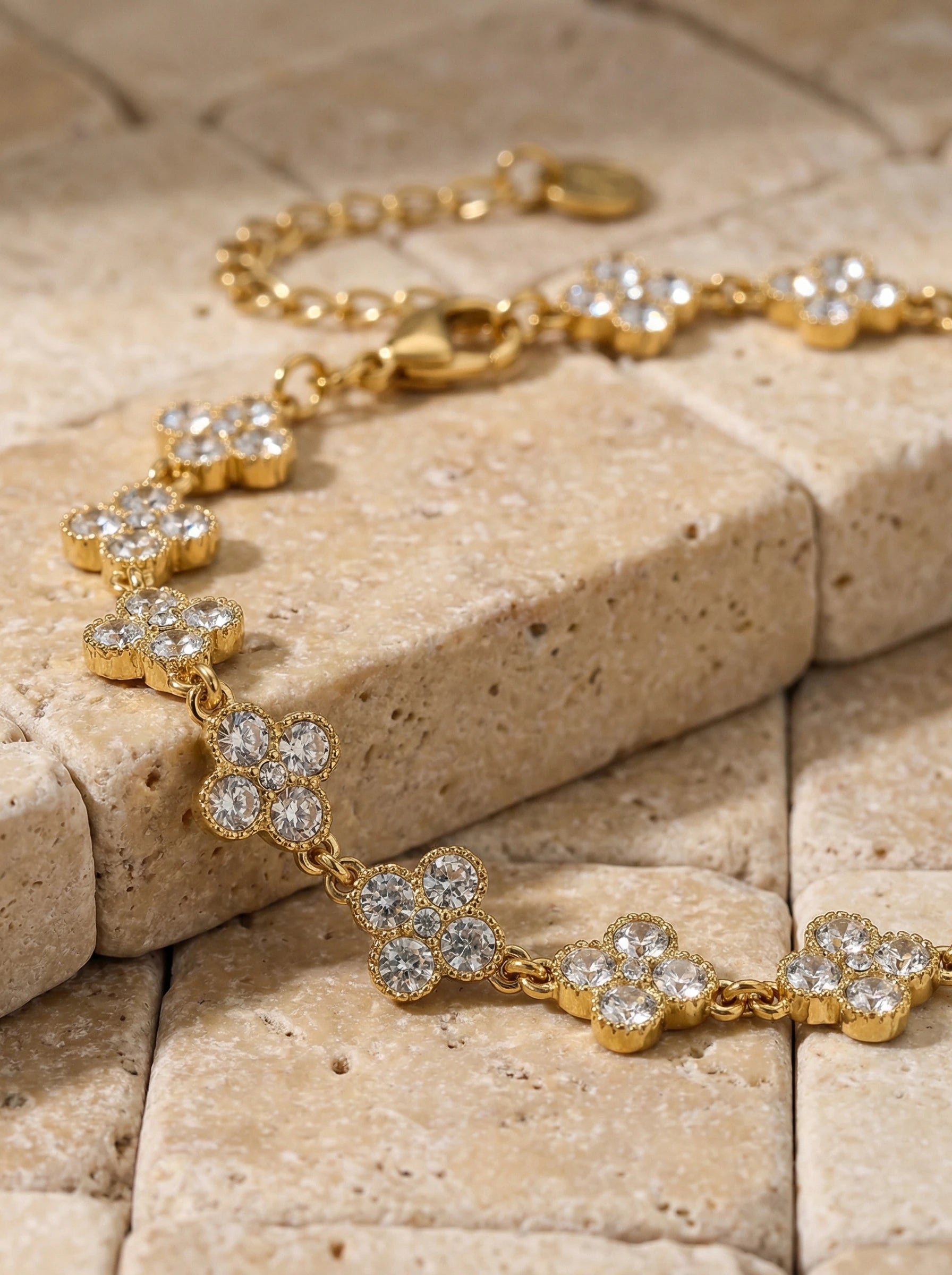 Diamand Lucky Flowers Edelstahl Armband - Produktbild 2