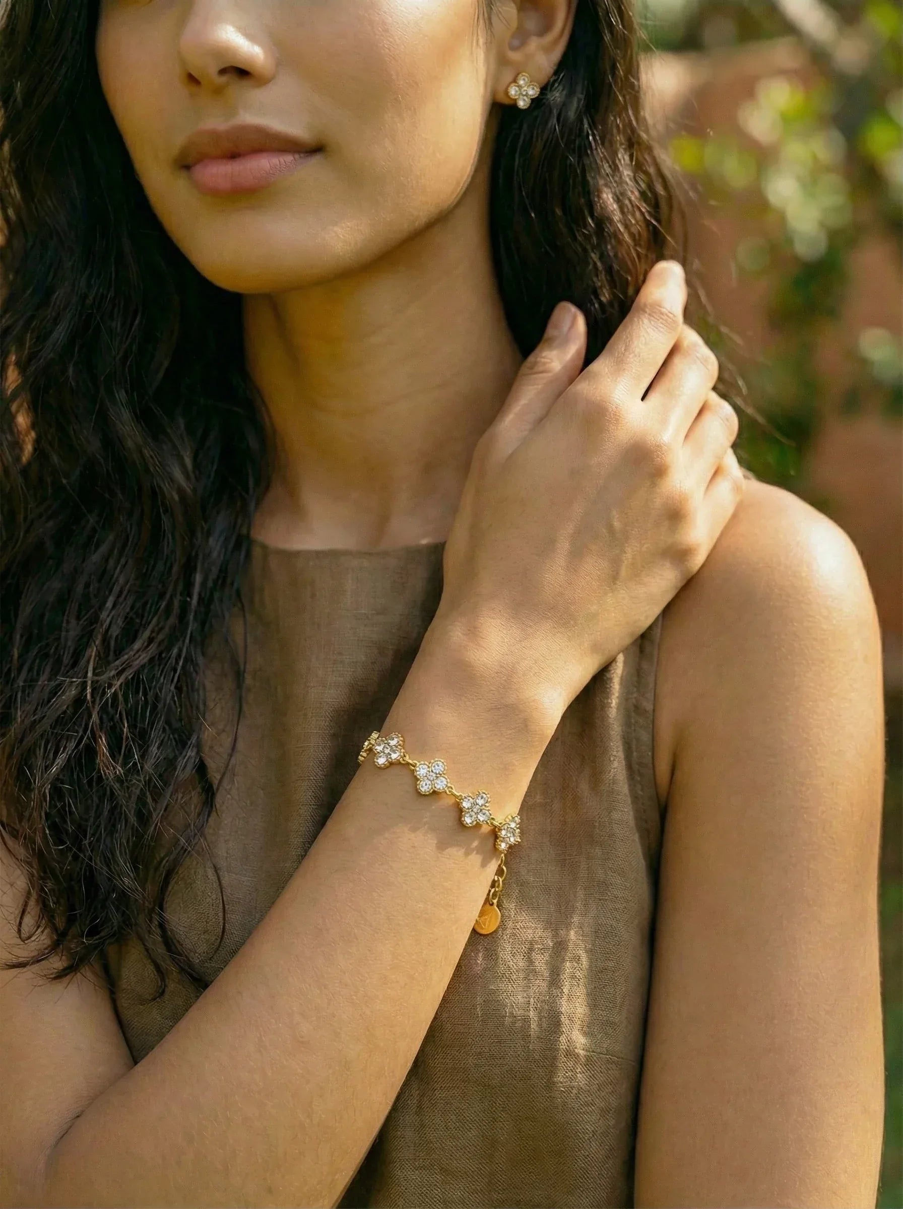 Diamand Lucky Flowers Edelstahl Armband - Produktbild 6