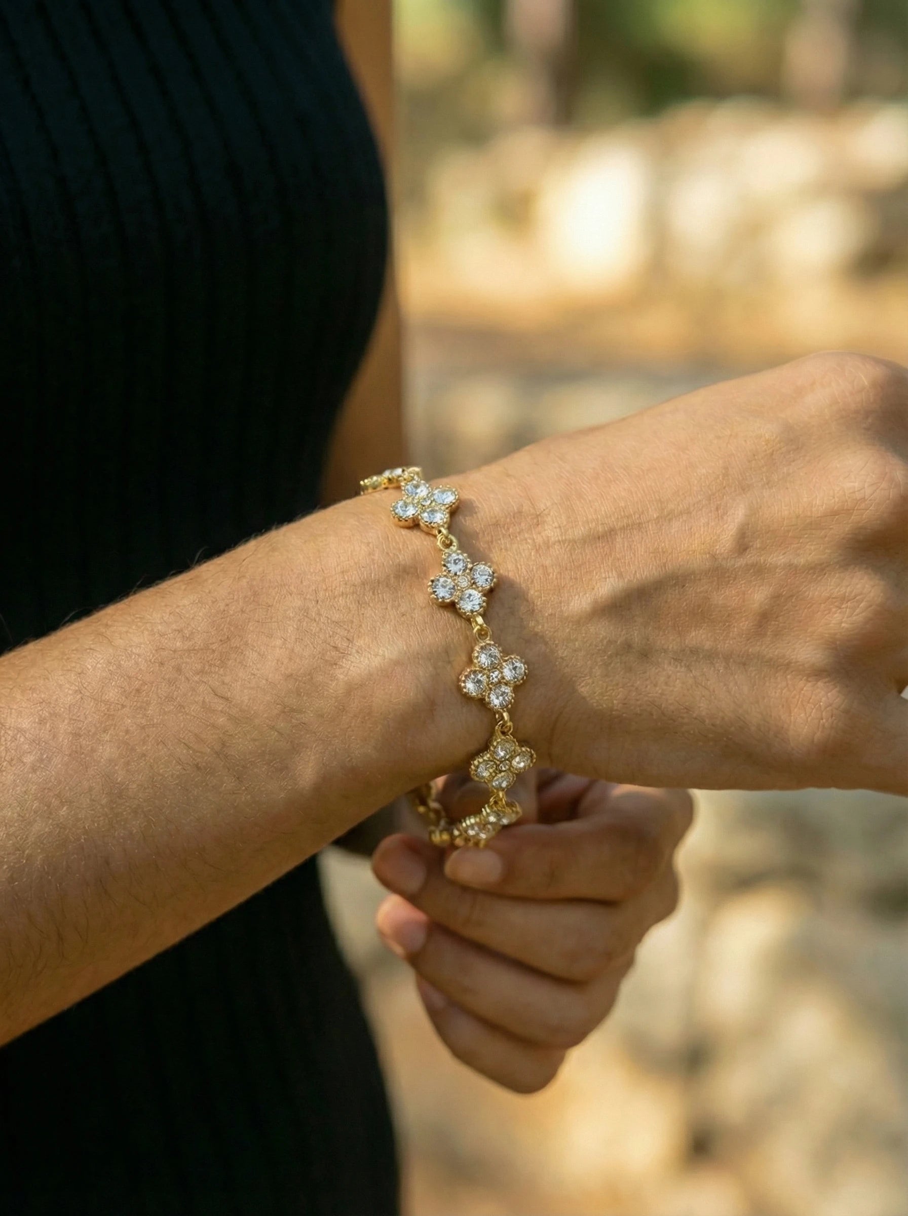 Diamand Lucky Flowers Edelstahl Armband - Produktbild 7