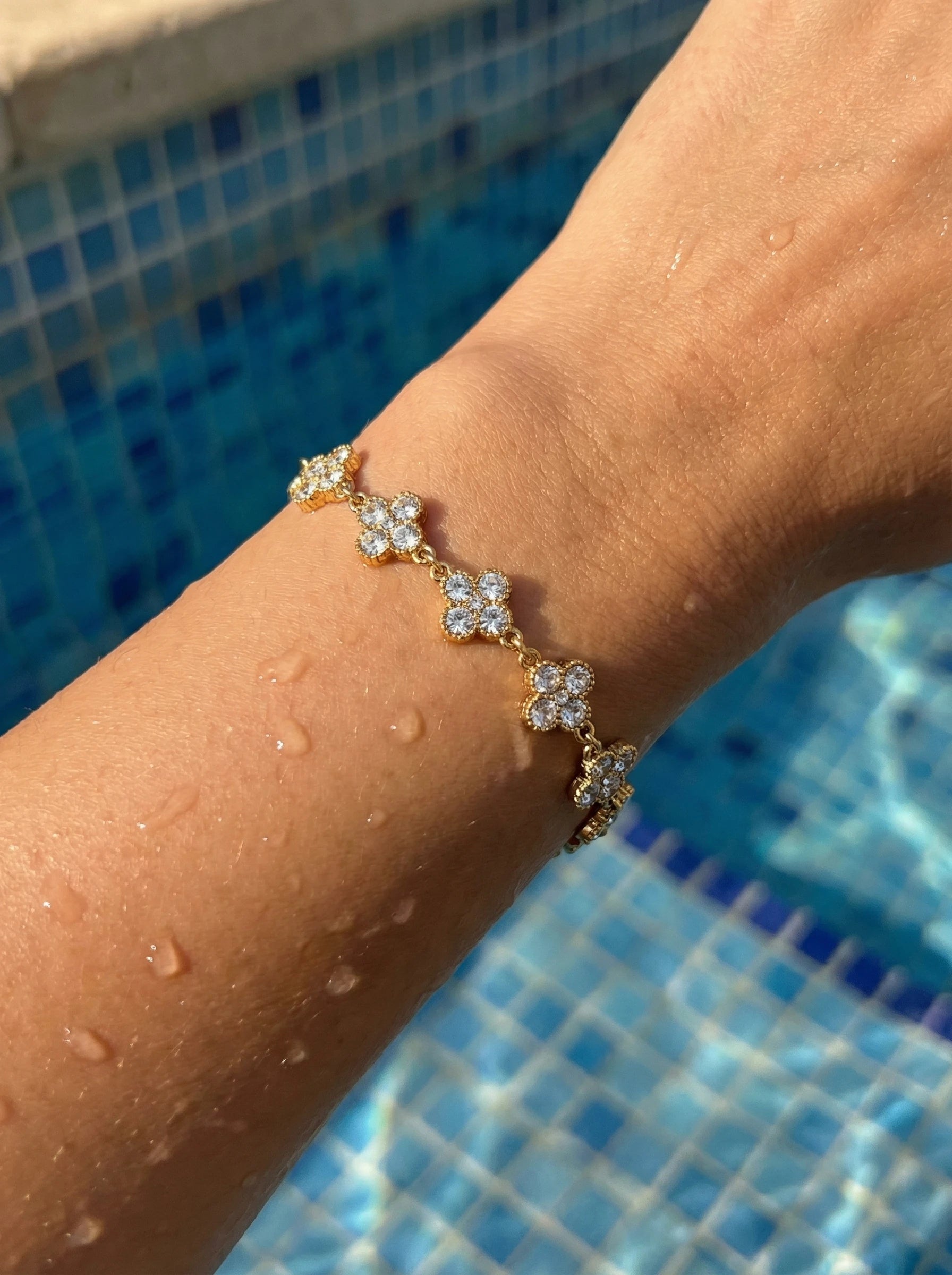 Diamand Lucky Flowers Edelstahl Armband - Produktbild 8