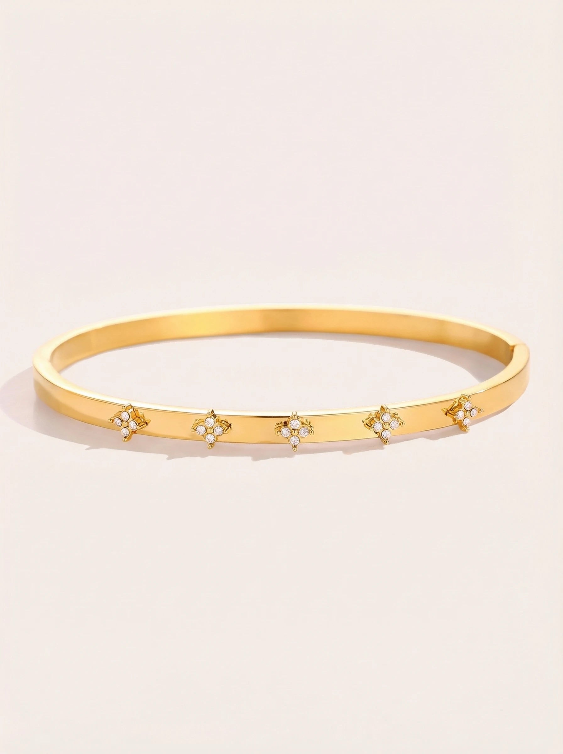 Nice Flower Diamond Edelstahl Armreif