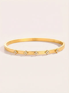 Nice Flower Diamond Edelstahl Armreif
