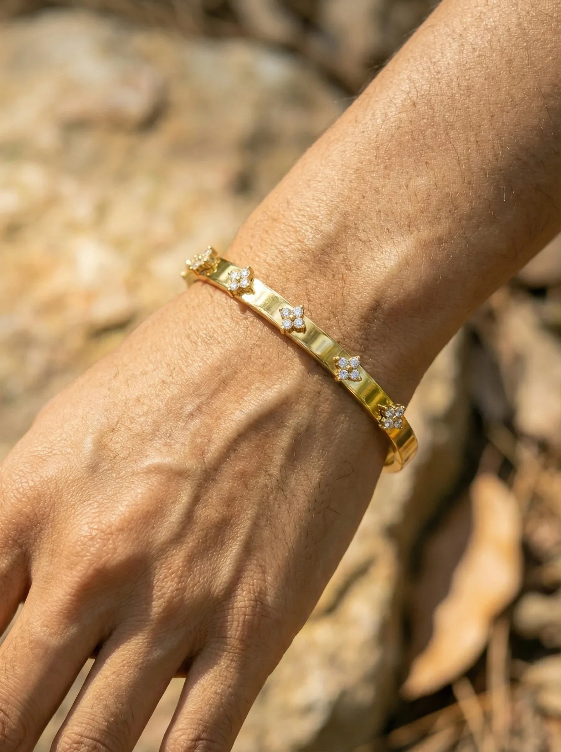 Nice Flower Diamond Edelstahl Armreif - Produktbild 3