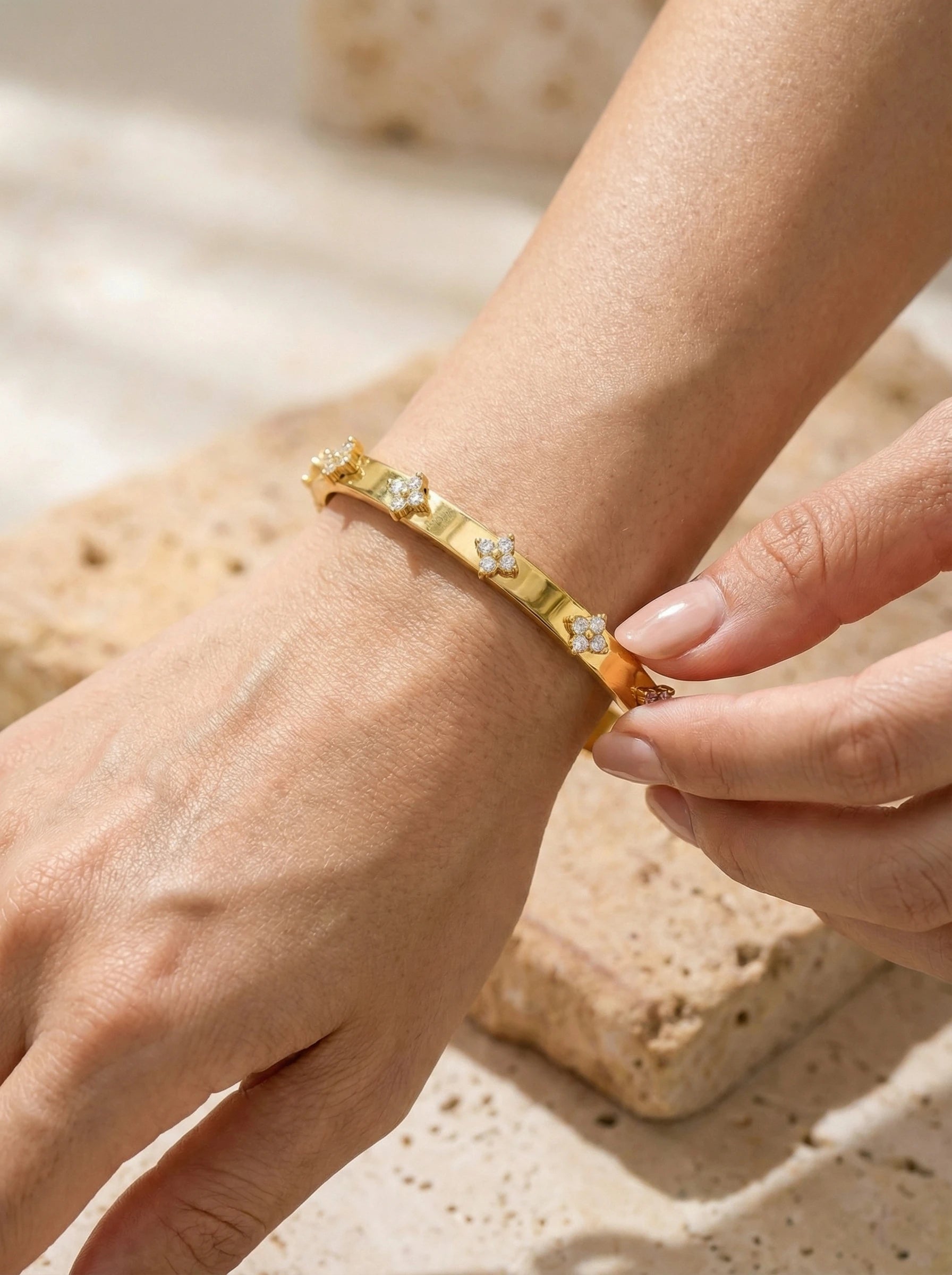 Nice Flower Diamond Edelstahl Armreif - Produktbild 5