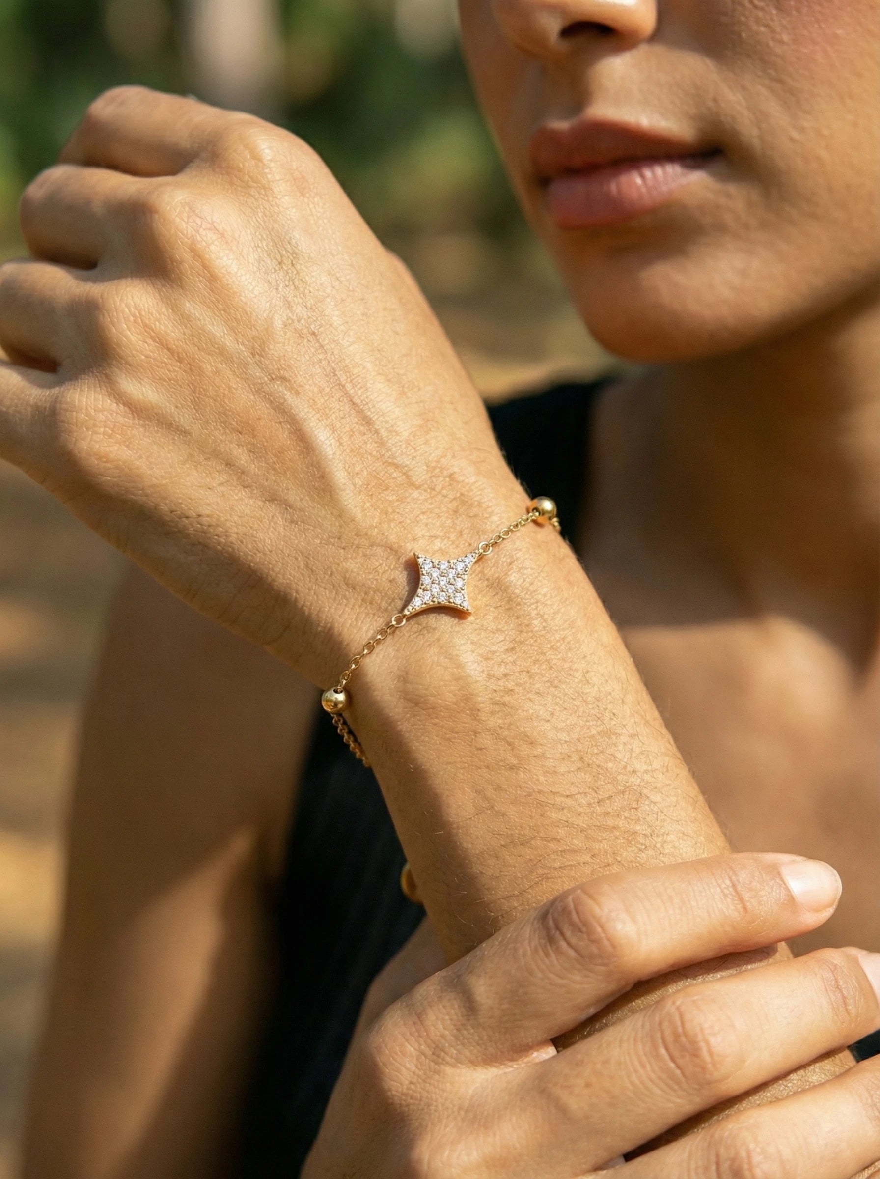 Nice Diamond Shape Edelstahl Armkette - Produktbild 3
