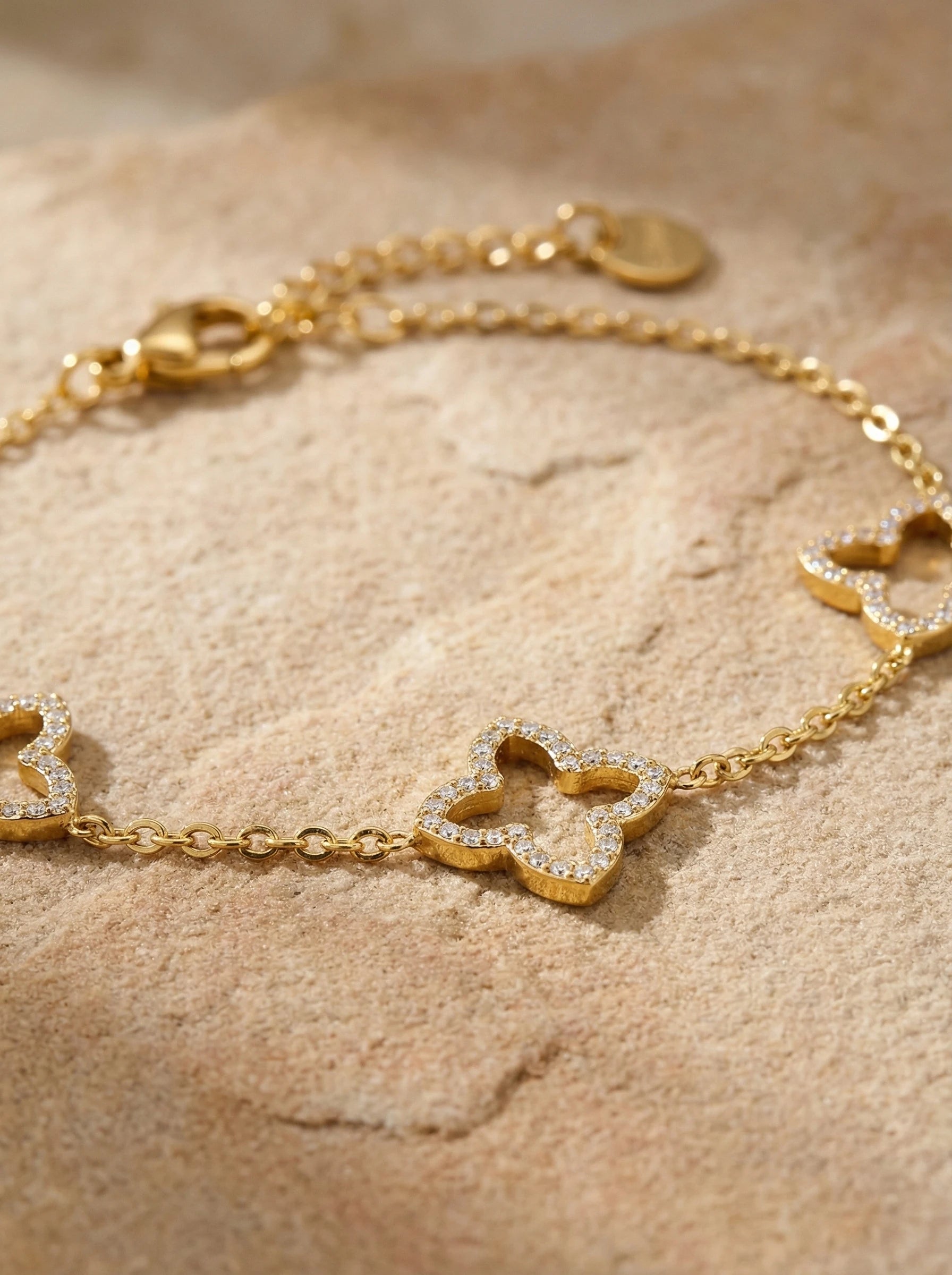 Sparkling Lucky Flower Edelstahl Armkette - Produktbild 2