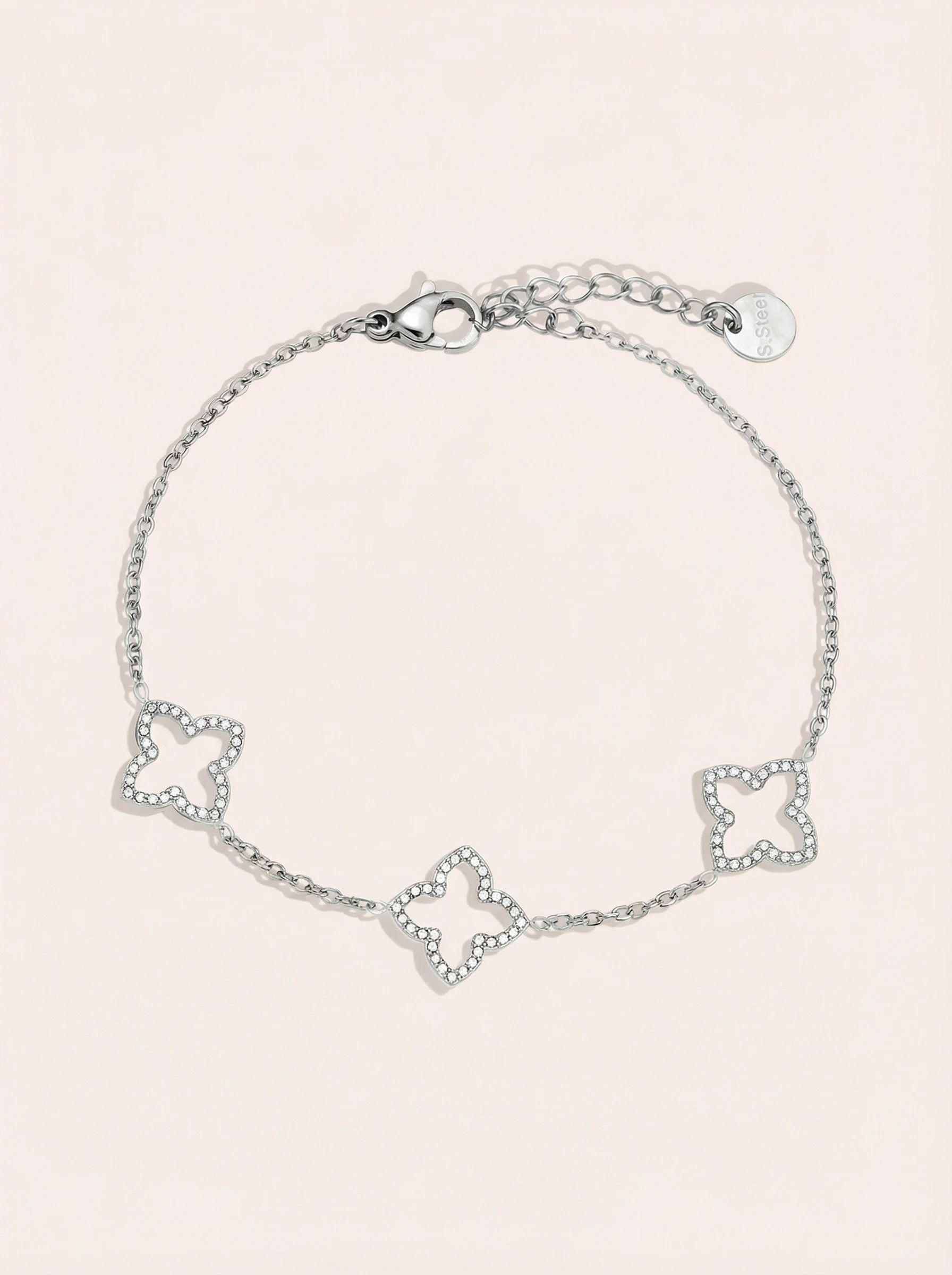 Sparkling Lucky Flower Edelstahl Armkette - Produktbild 9