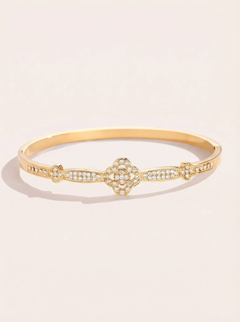 Diameter Pro Diamond Lucky Flower Edelstahl Armreif