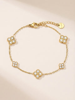 Nice Lucky Flower Edelstahl Armkette