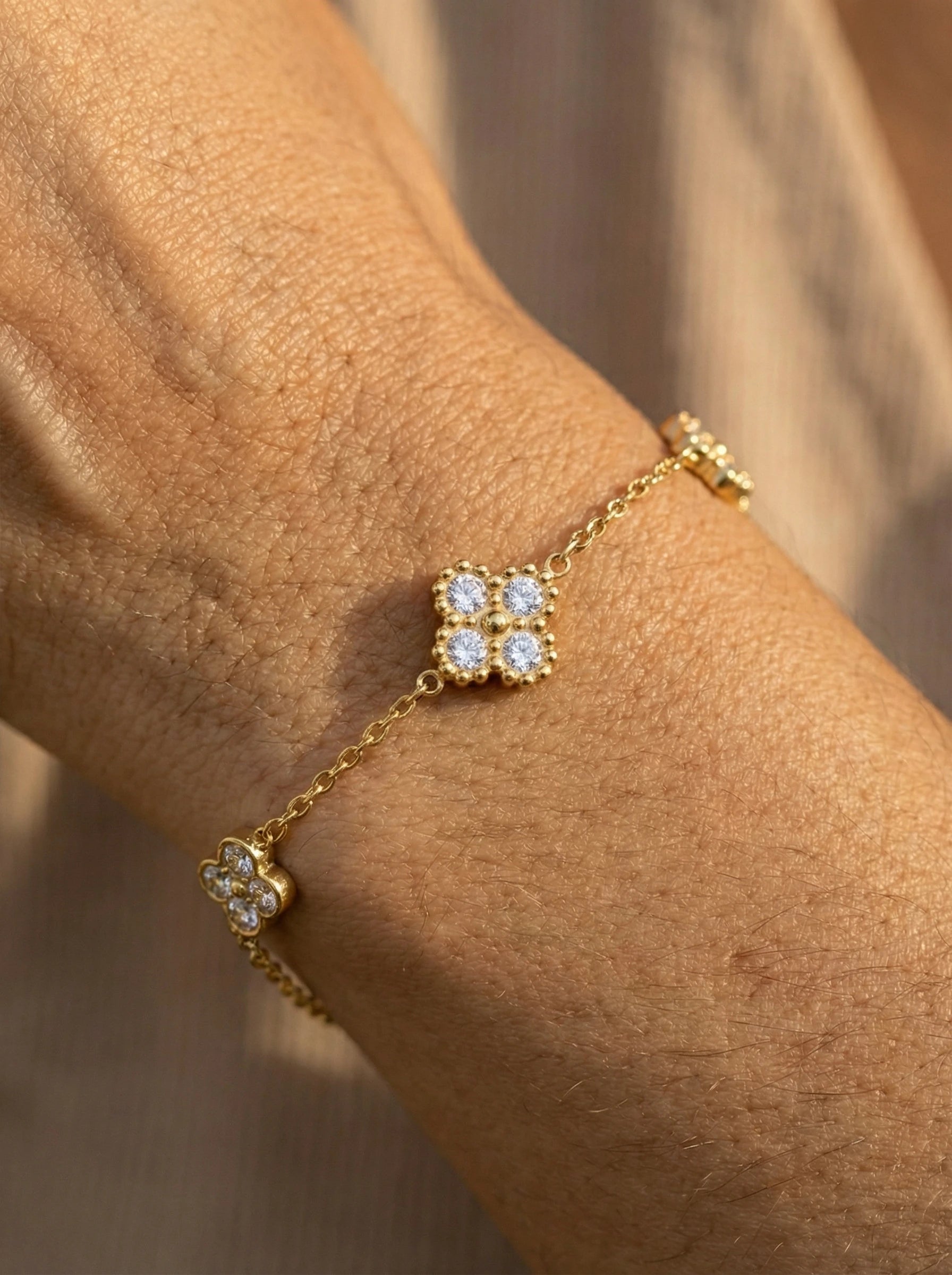 Nice Lucky Flower Edelstahl Armkette - Produktbild 4