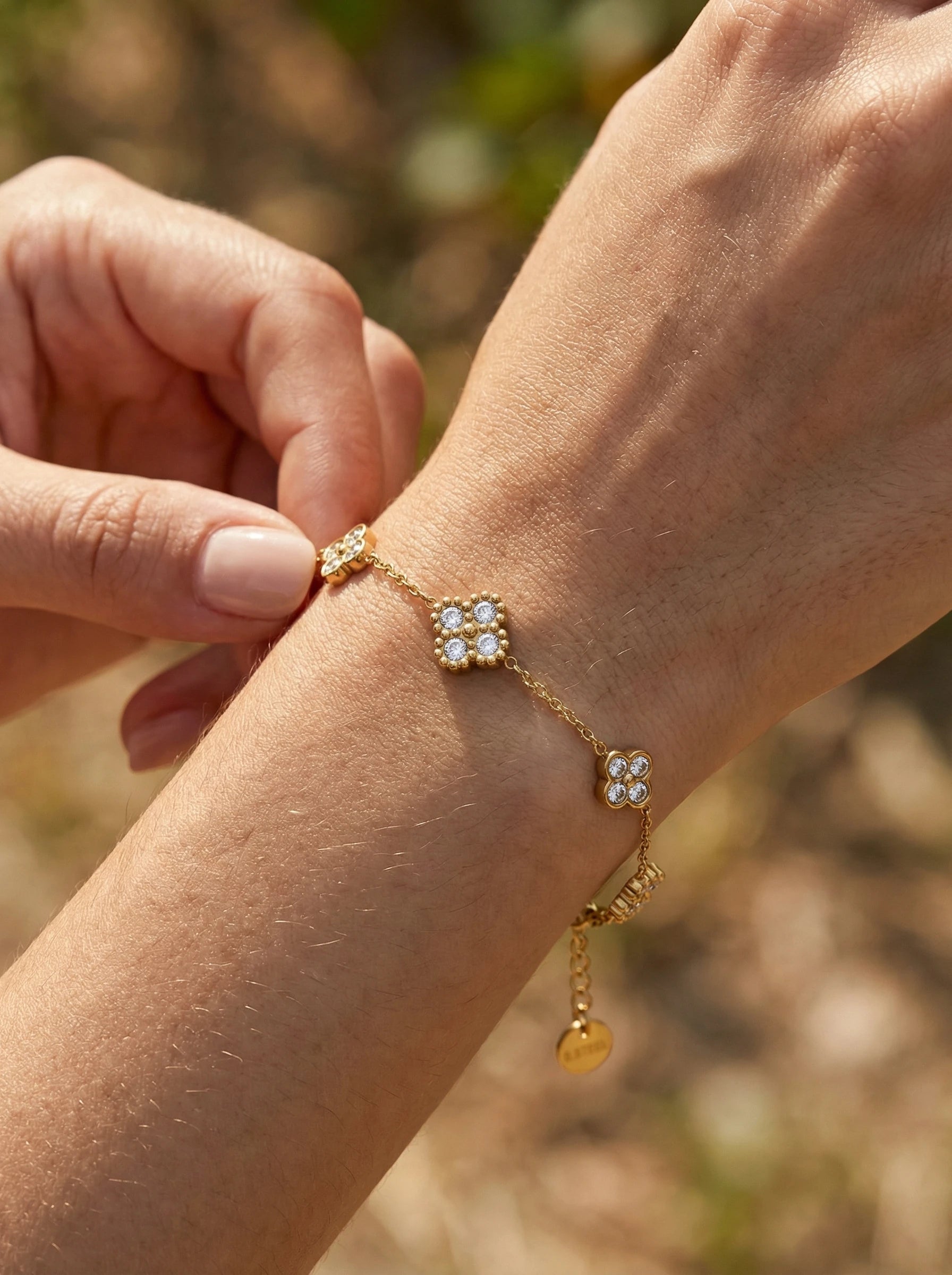 Nice Lucky Flower Edelstahl Armkette - Produktbild 5