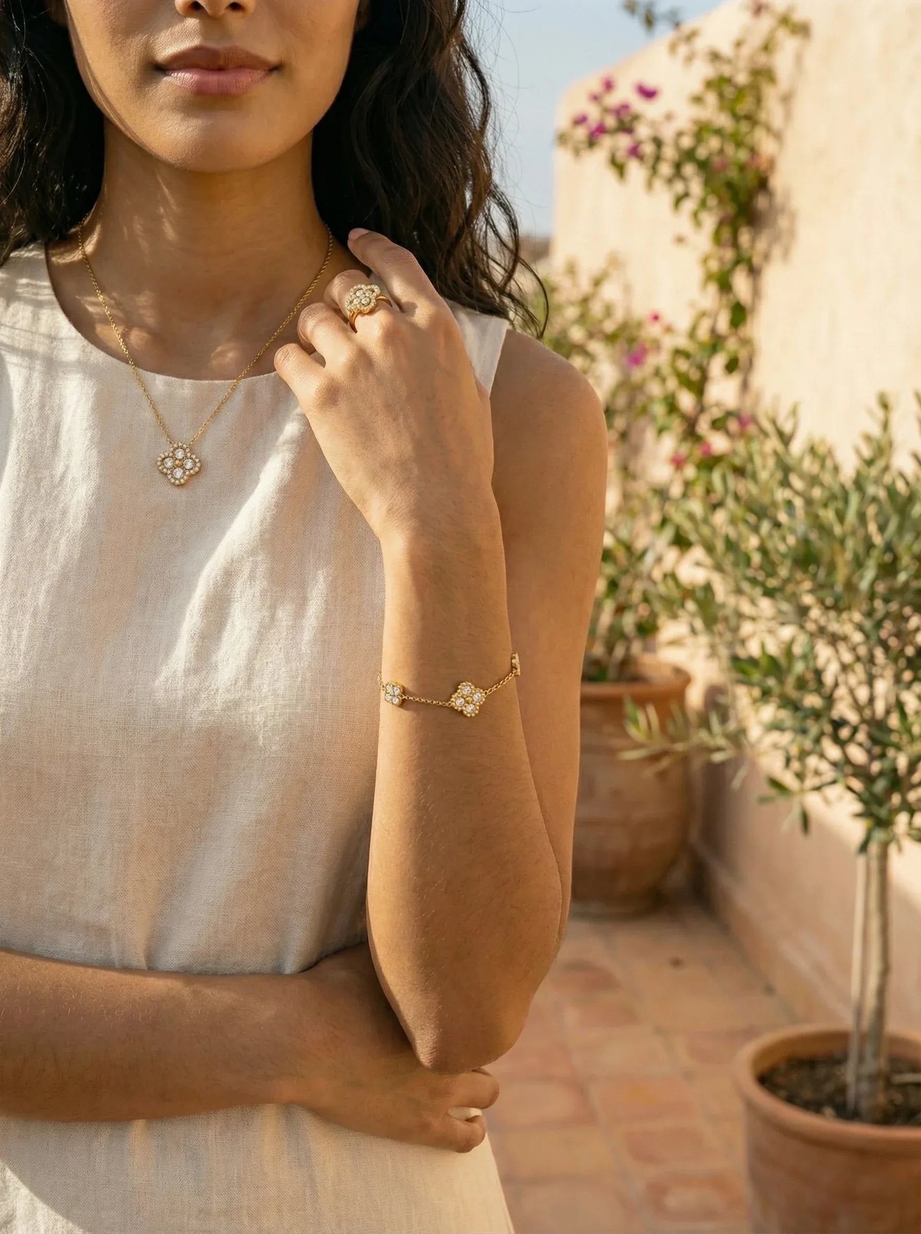 Nice Lucky Flower Edelstahl Armkette - Produktbild 6