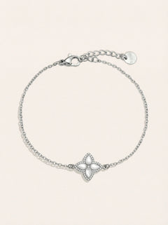 Nice Diamond Luckly Flower Edelstahl Armkette - Produktbild 7