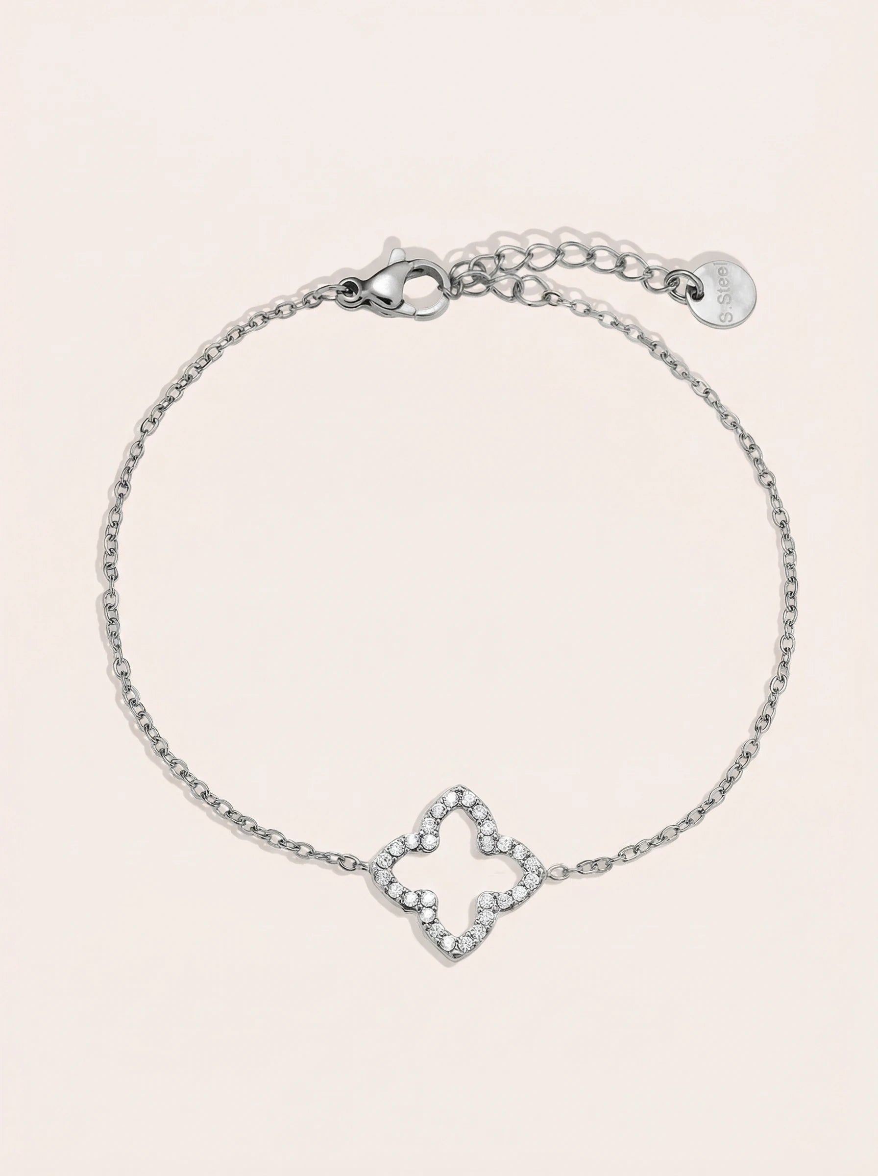 Classic Diamond Lucky Flower Edelstahl Armkette - Produktbild 9