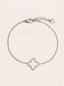 Classic Diamond Lucky Flower Edelstahl Armkette - Produktbild 9