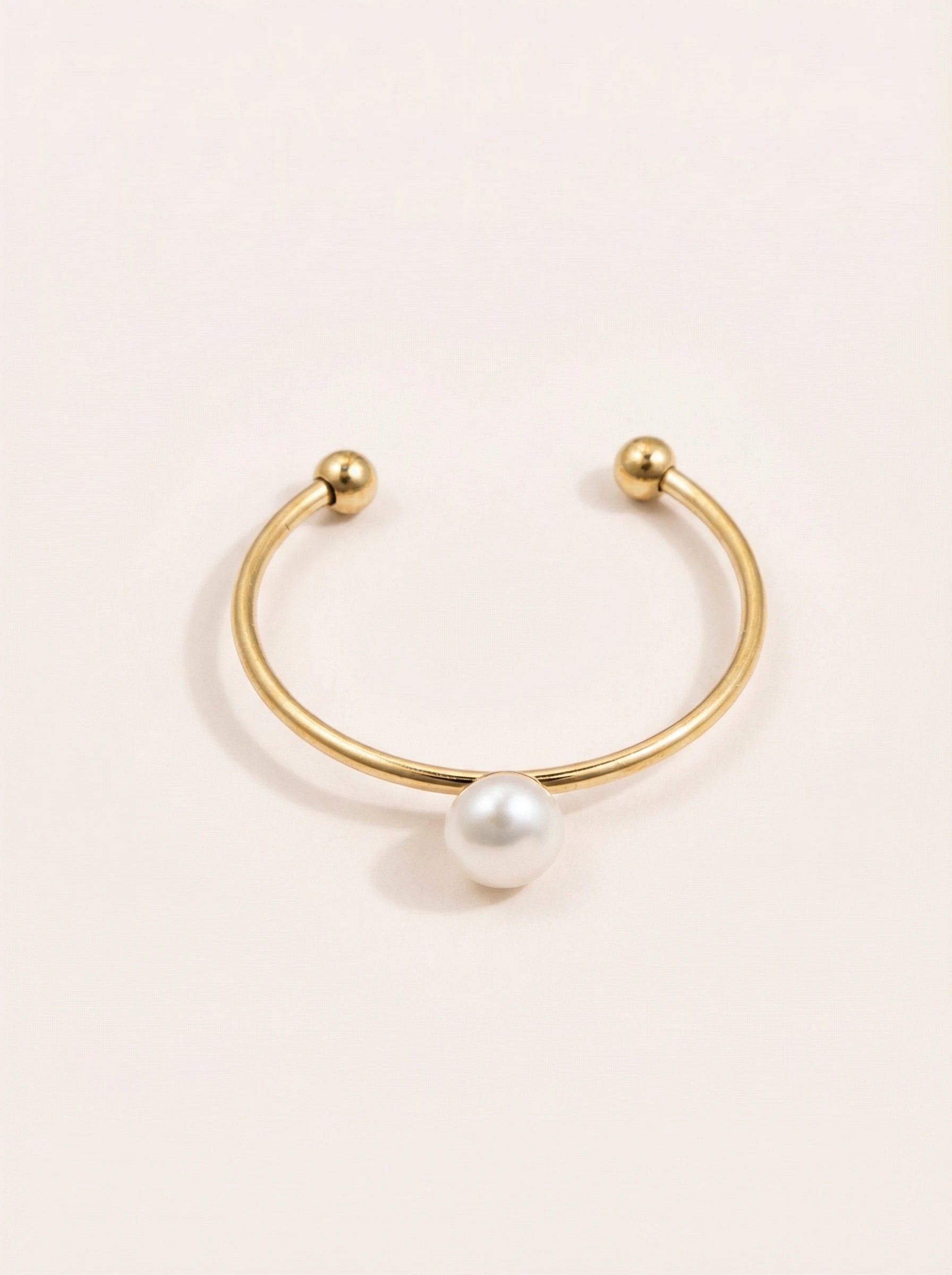 Single Pearl Edelstahl Ring